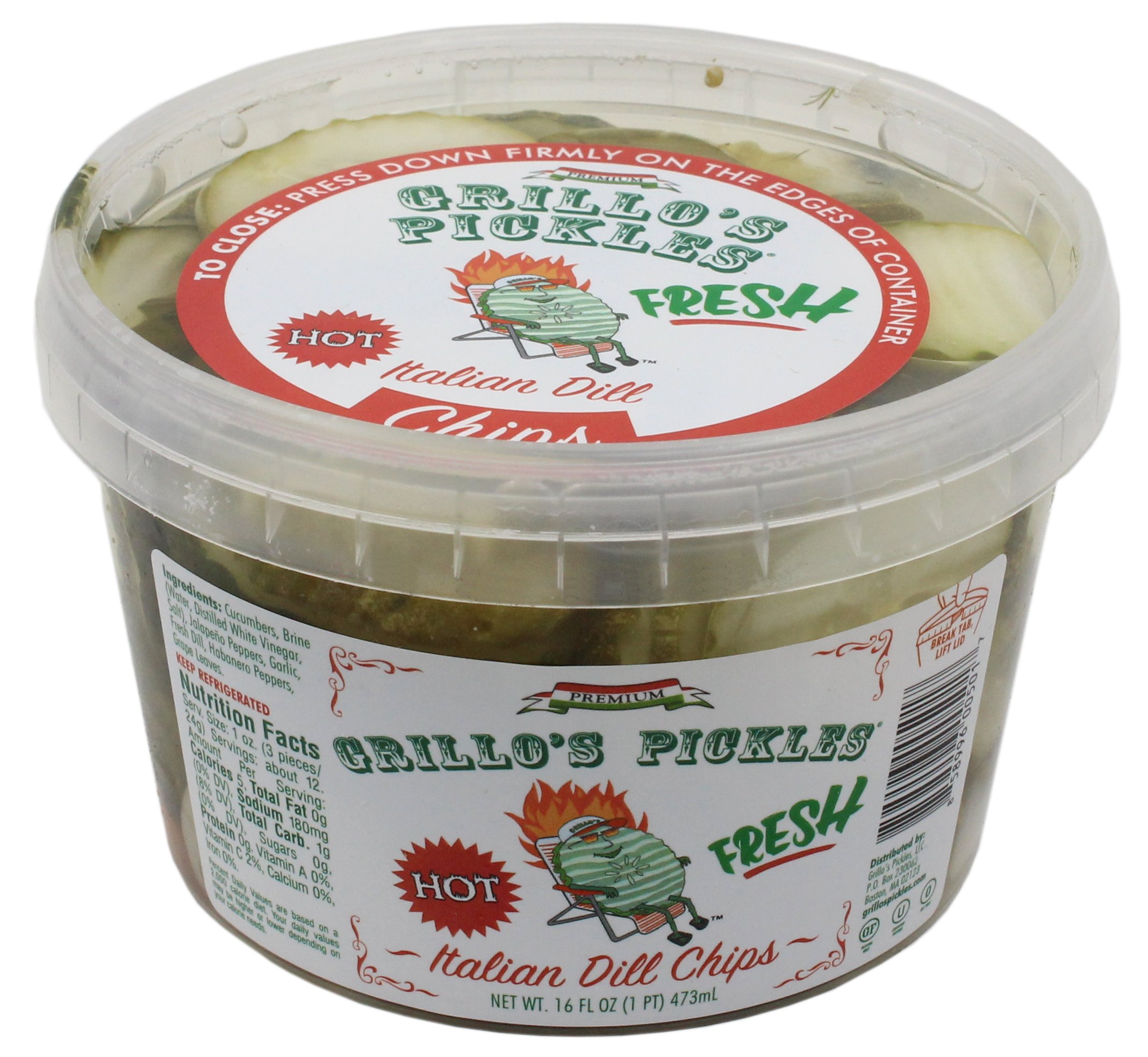 Grillo'S Pickles Hot Italian Dill Chips Shop Pickles & cucumber at HEB