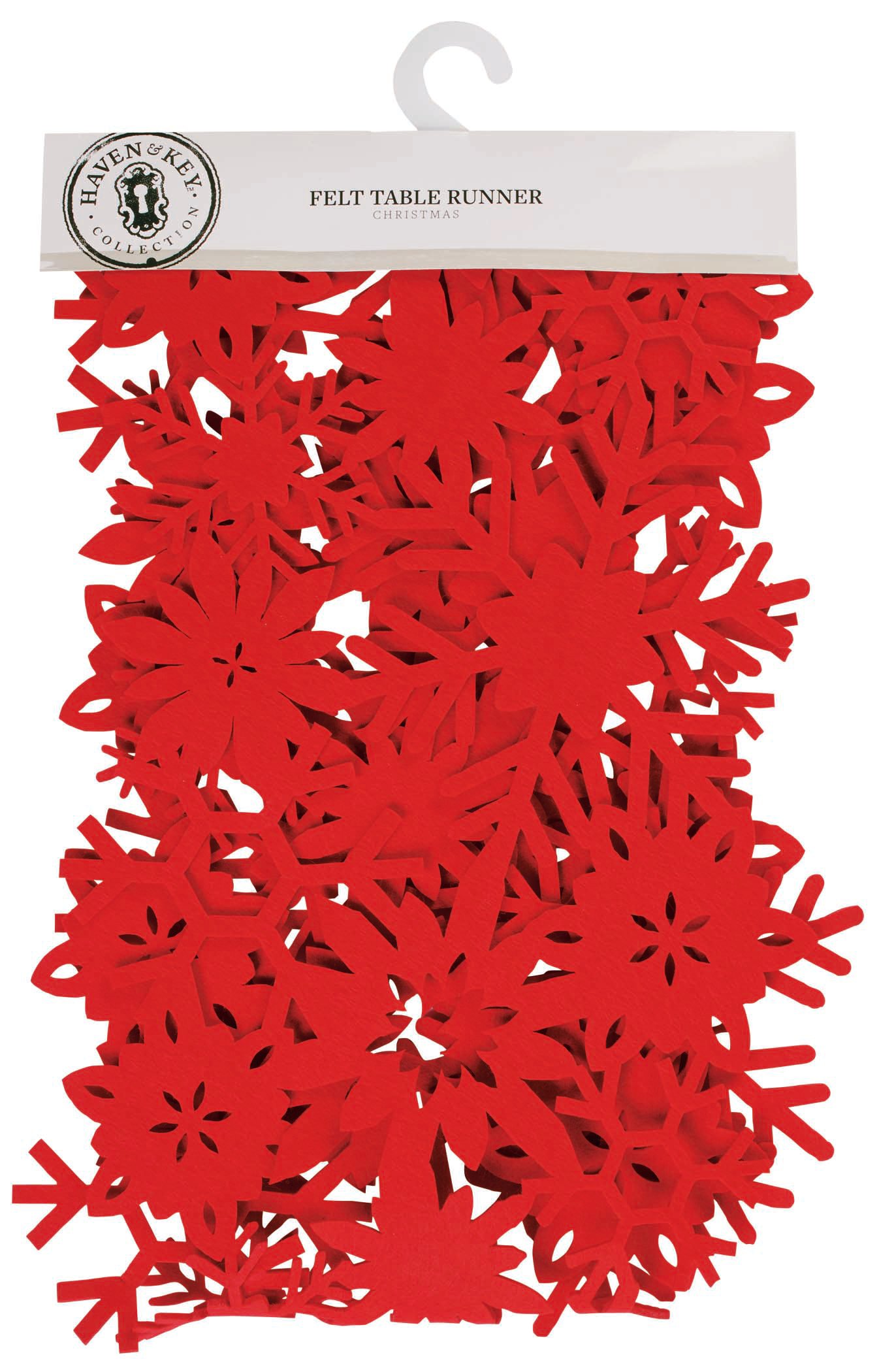 Haven & Key Snowflake Felt Table Runner Shop Kitchen Linens at HEB