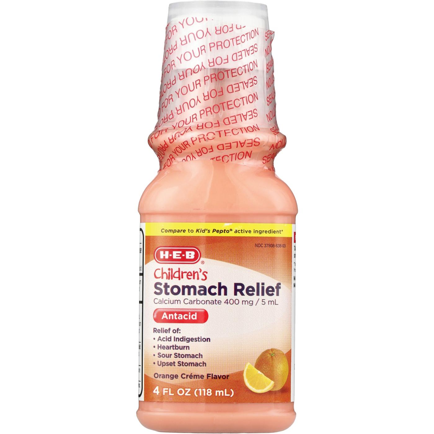H-E-B Children's Stomach Relief Orange Creme Liquid - Shop Digestion &  nausea at H-E-B