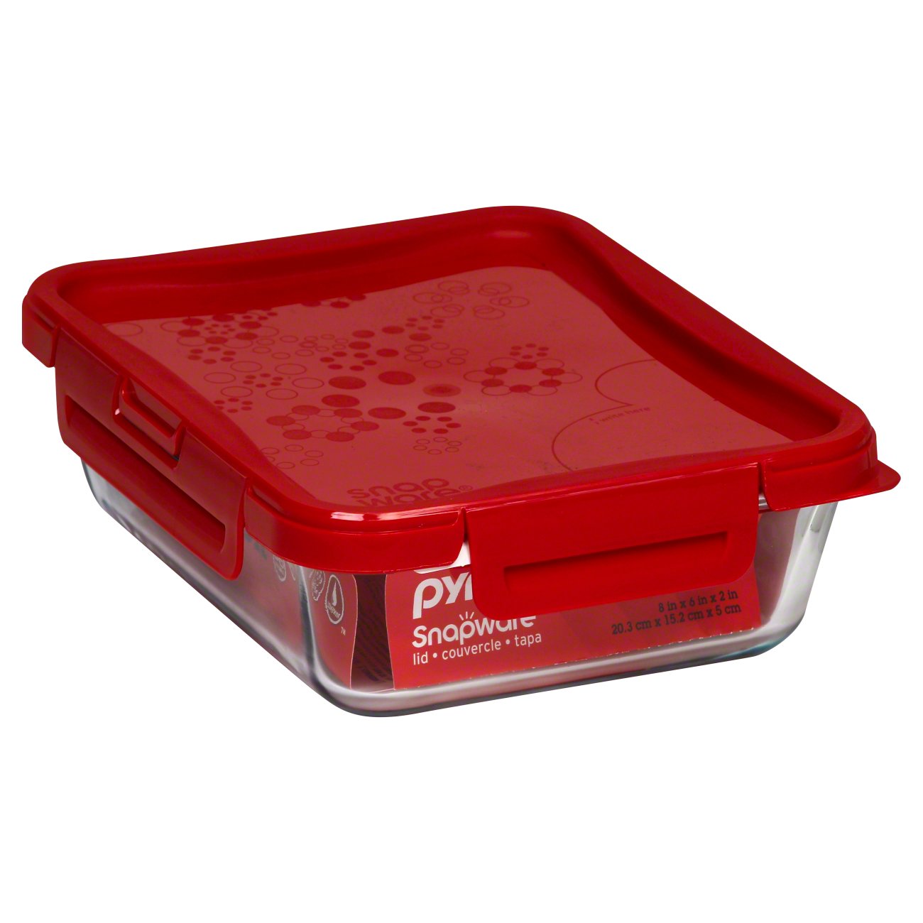 Pyrex 4-Lock 6 Cup Rectangle Storage Container with Red Lid - Shop Food ...