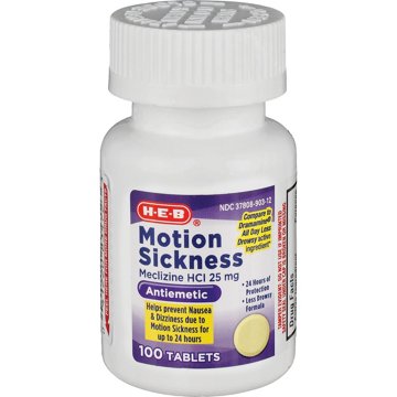 H-E-B Motion Sickness Relief 25 mg Tablets, 100 ct