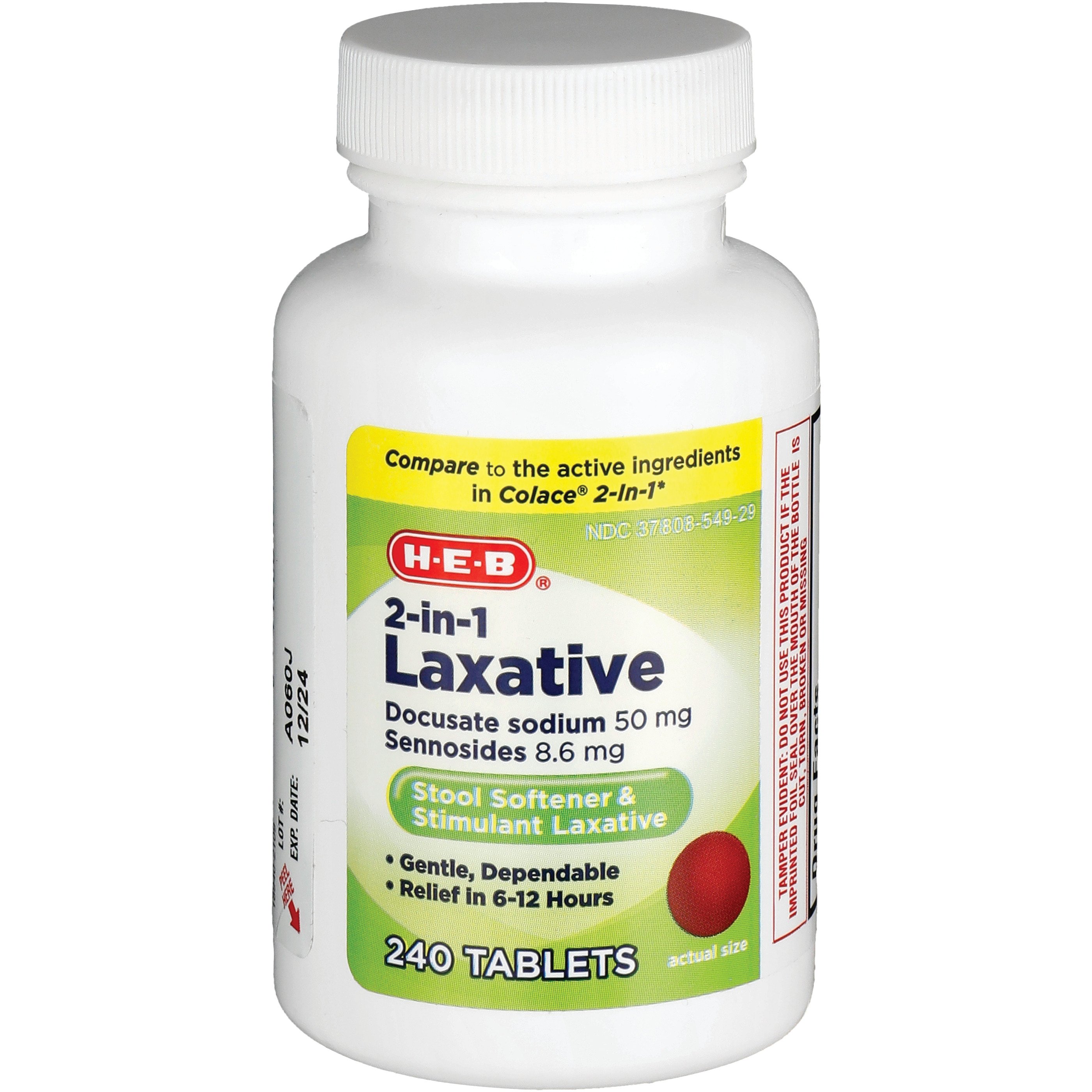 H-E-B Stool Softener & Stimulant Laxative Tablets - Shop Digestion ...