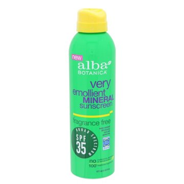 Alba Botanica Very Emollient Mineral Sunscreen Fragrance Free SPF 35
