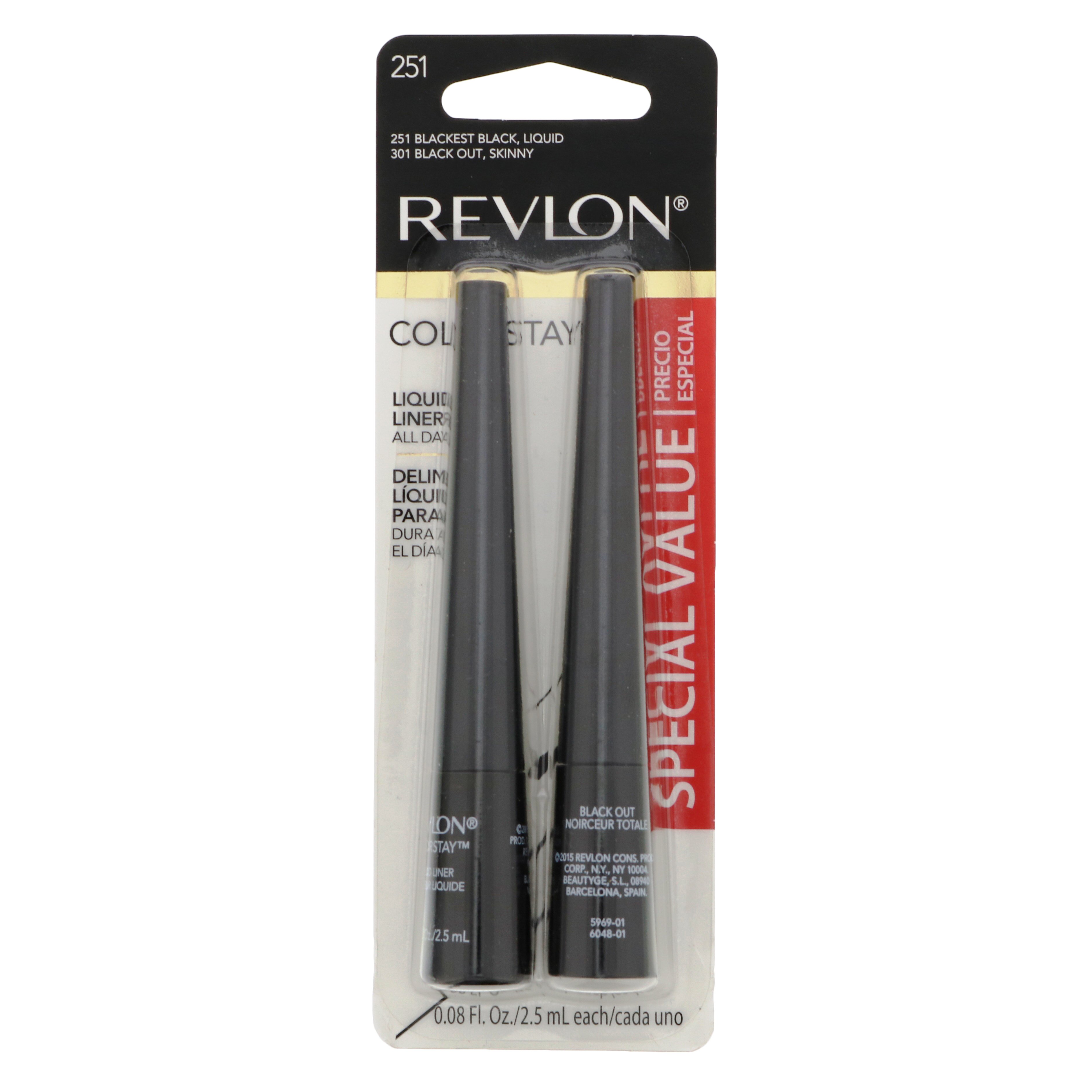 Revlon Liquid Skinny Eyeliner Blackest Black + Black Out Shop Eyes at