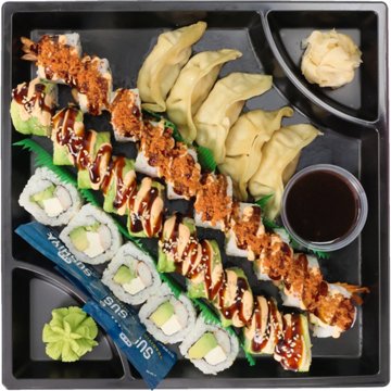 H-E-B Sushiya Sushi & Pot Stickers Party Tray - Fiesta 1, 30 pc