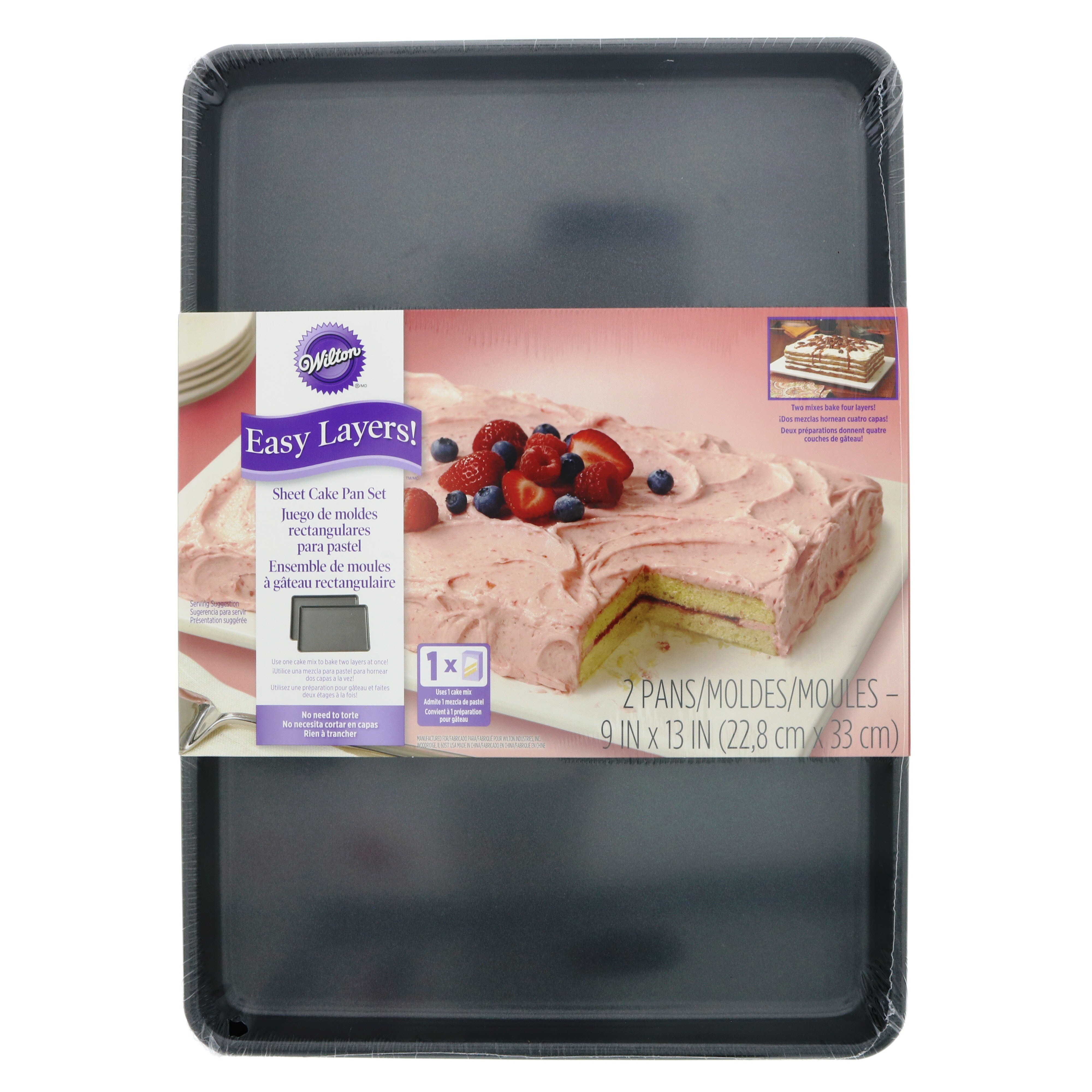 Wilton Easy Layers Sheet Cake Pan, 2-Piece Set, Rectangle Steel