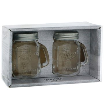 Mason Craft & More Clear Glass Salt And Pepper Jar Shakers, 4.5 oz