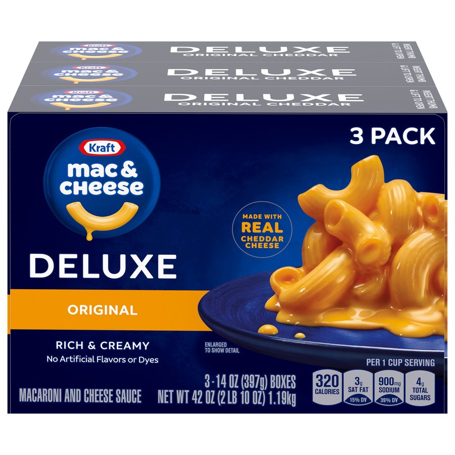 Kraft Deluxe Original Cheddar Macaroni and Cheese Dinner Shop Pantry