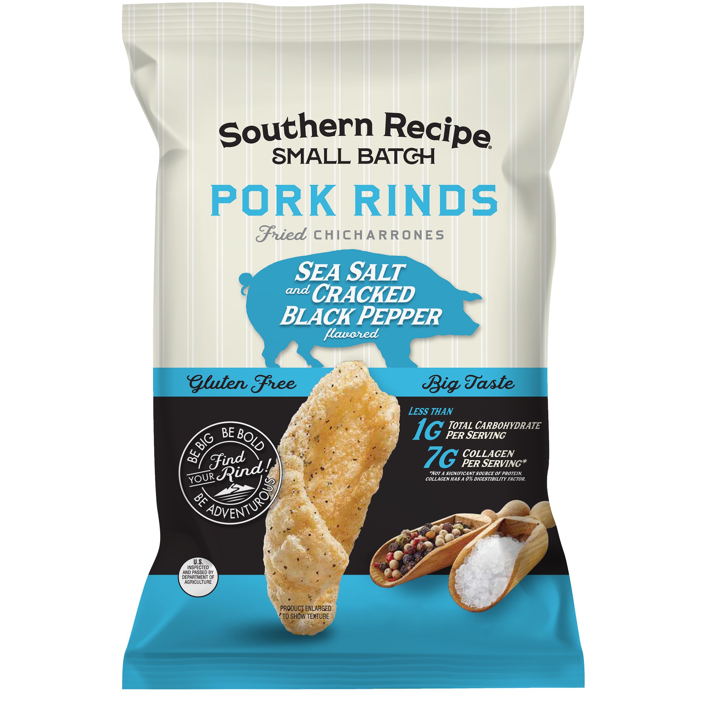 Southern Recipe Sea Salt & Pepper Small Batch Pork Rinds - Shop Chips
