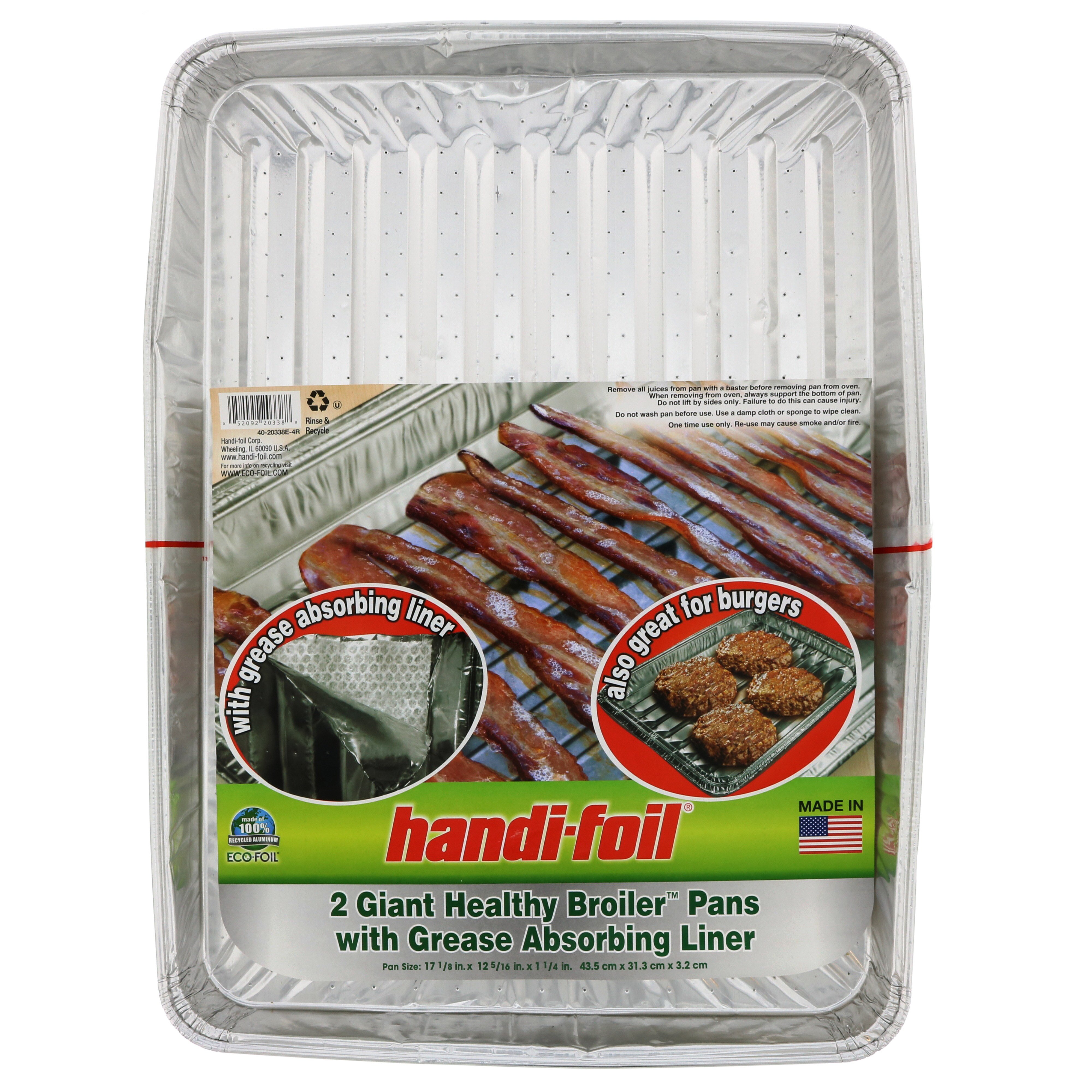 Handi-Foil Pans, with Grease Absorbing Liner, Healthy Roaster, Baker