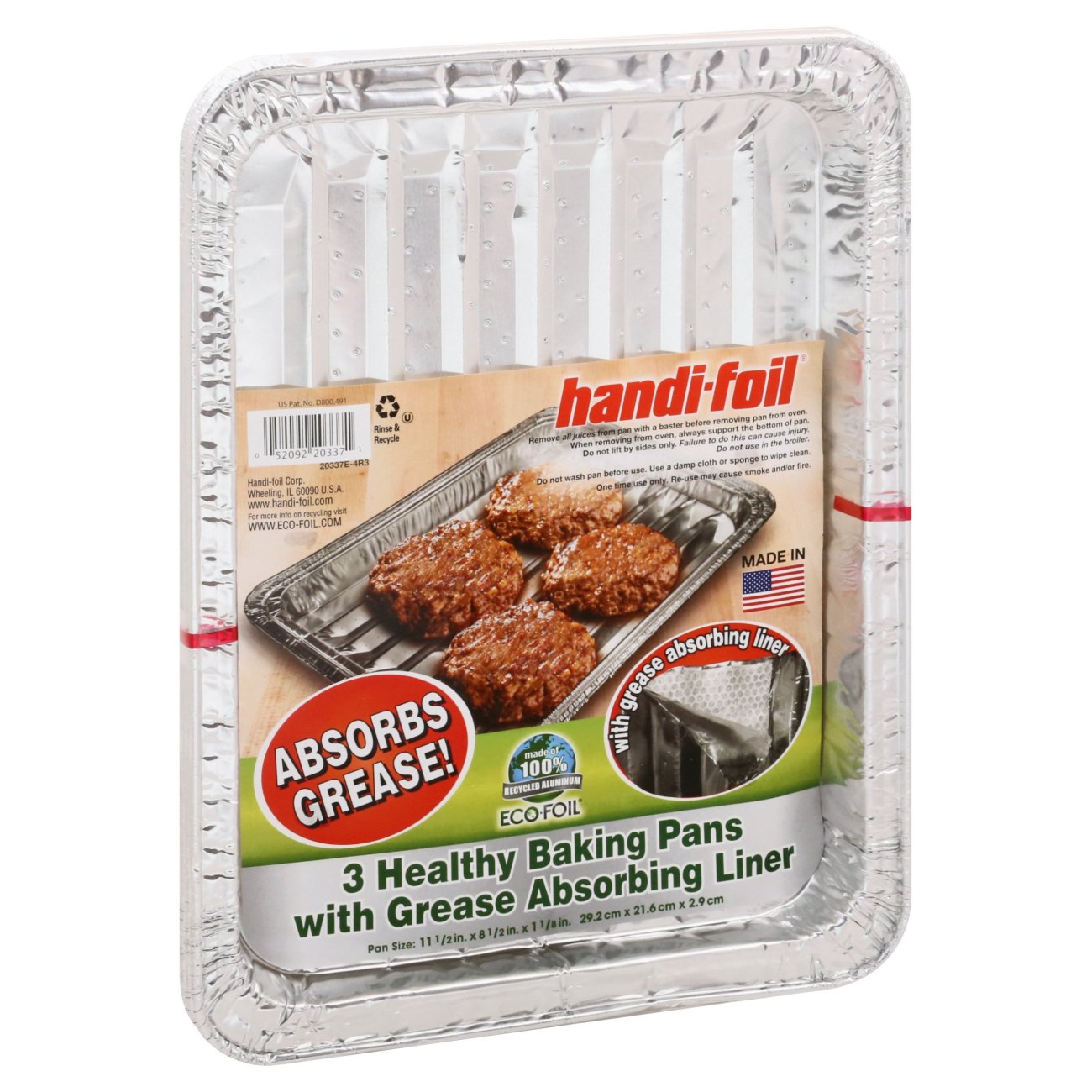 Handi-foil® Eco-Foil® Poultry Pans - Silver, 3 pk / 9.3 x 9.3 in - Baker's