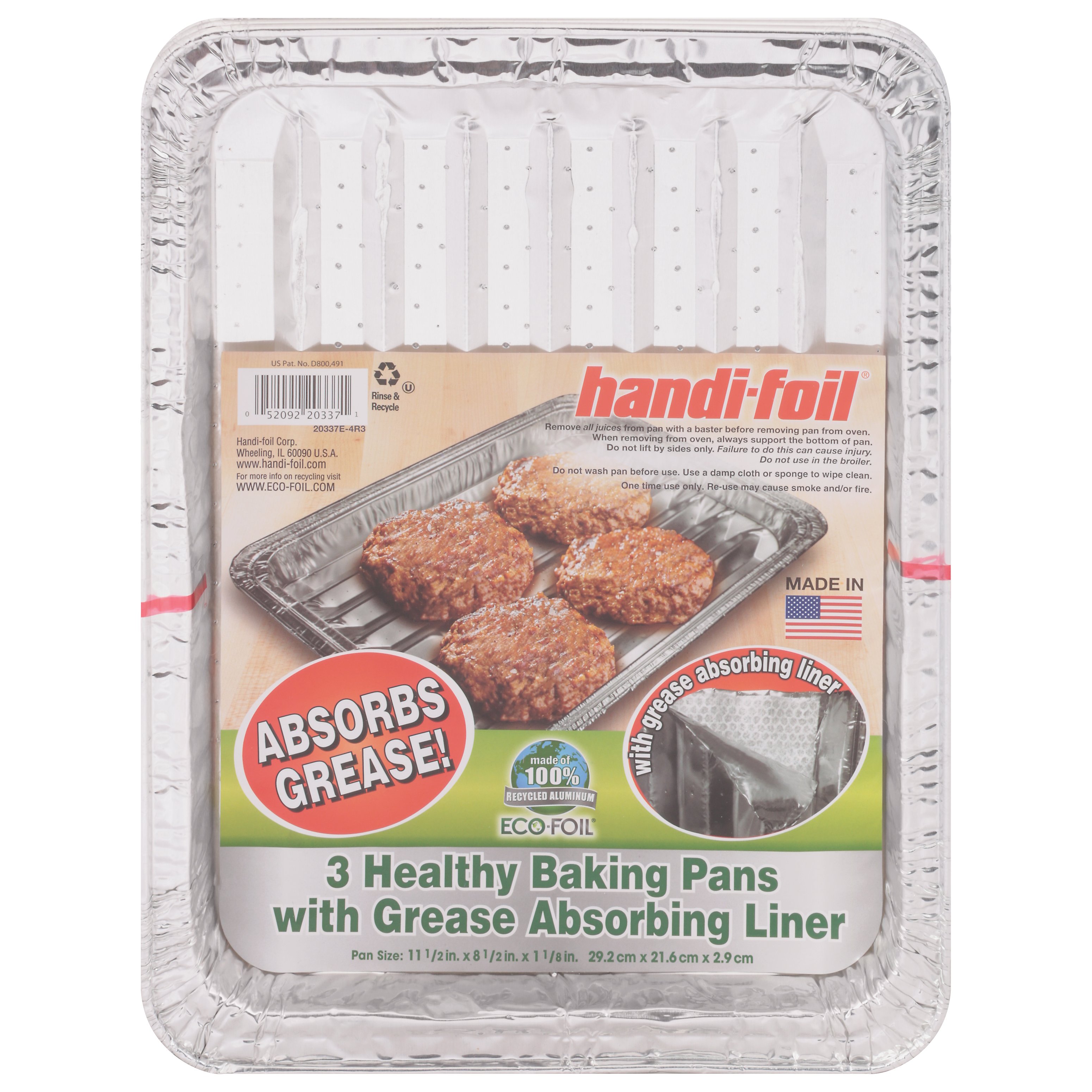 Handi-foil® Eco-Foil® Poultry Pans - Silver, 3 pk / 9.3 x 9.3 in - Baker's