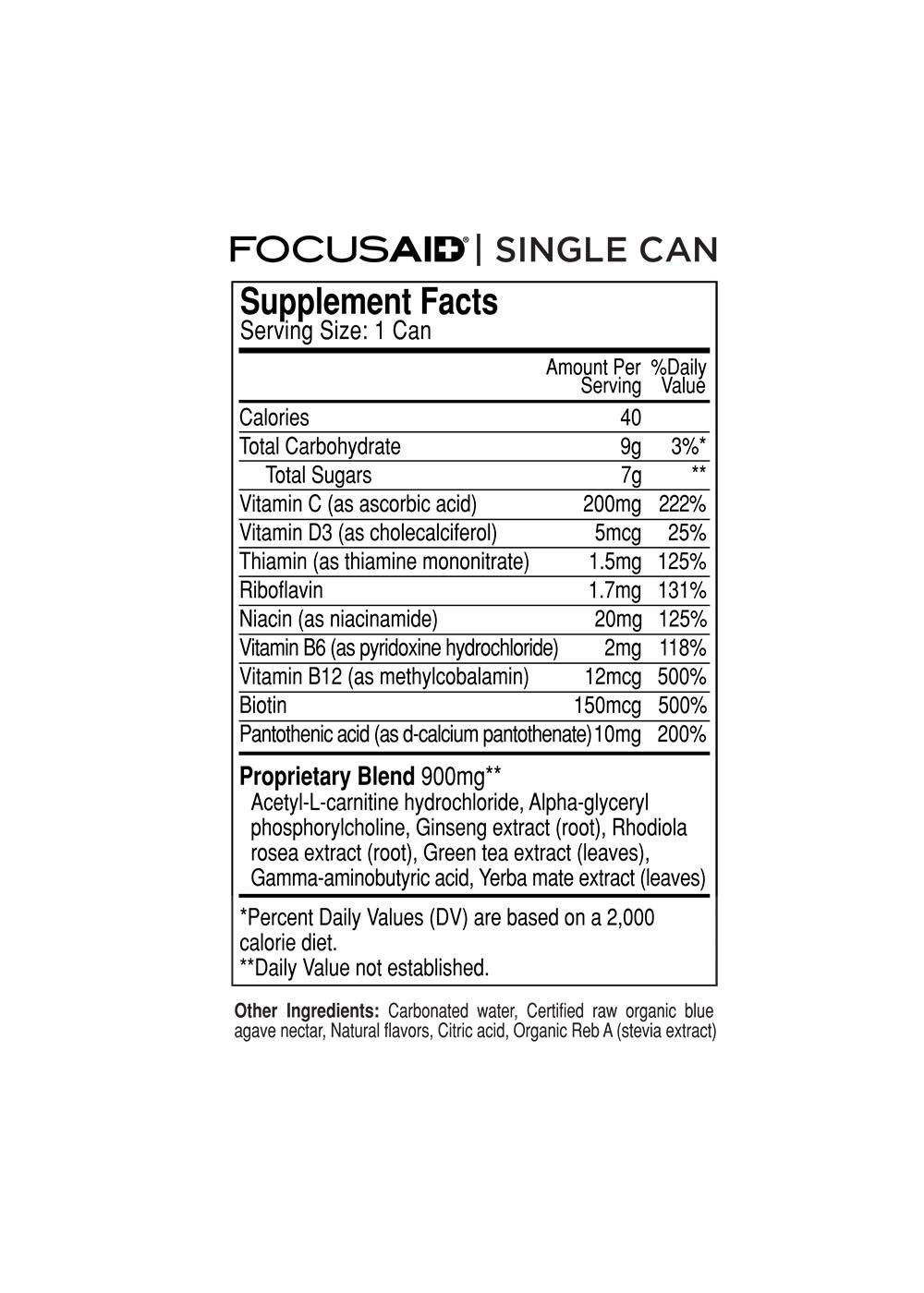 LIFEAID FOCUSAID Energy Blend Dietary Supplement Beverage; image 2 of 2