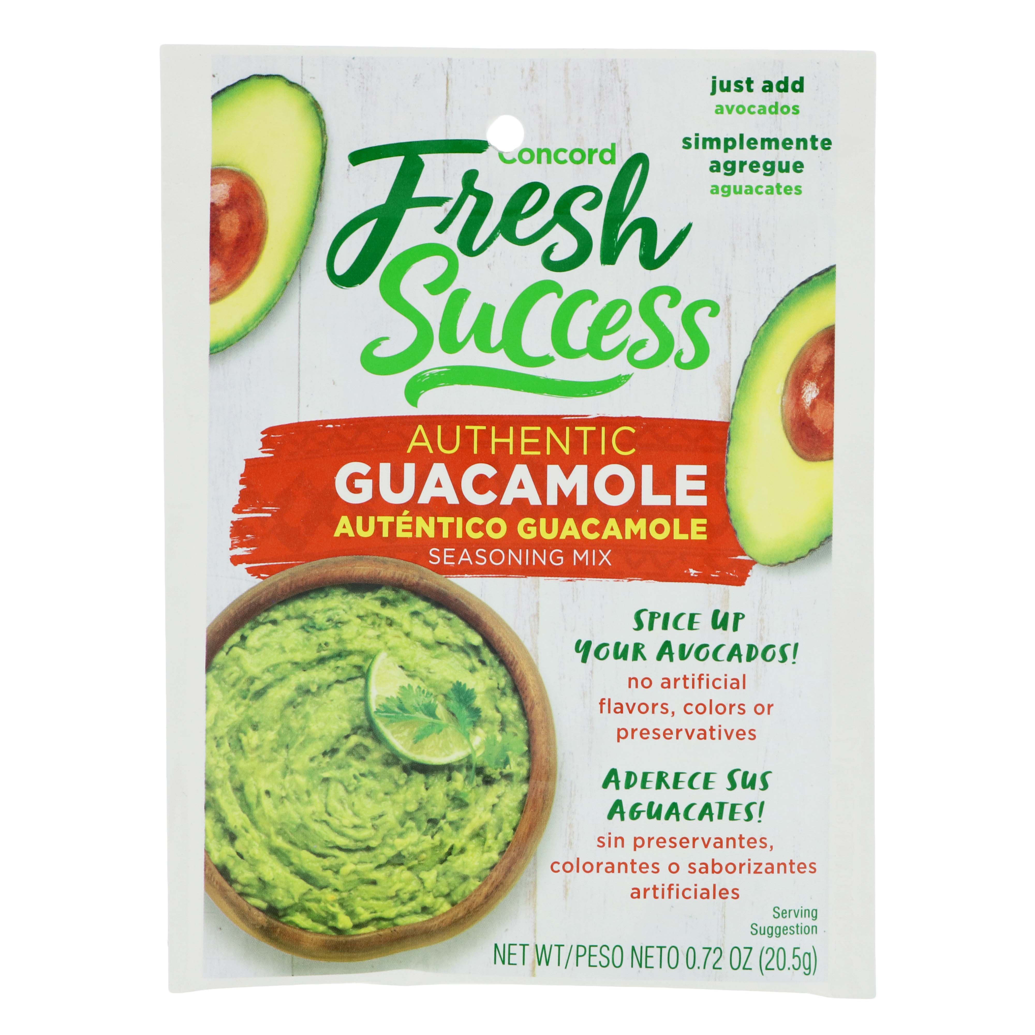 Concord Foods Fresh Success Authentic Guacamole Mix