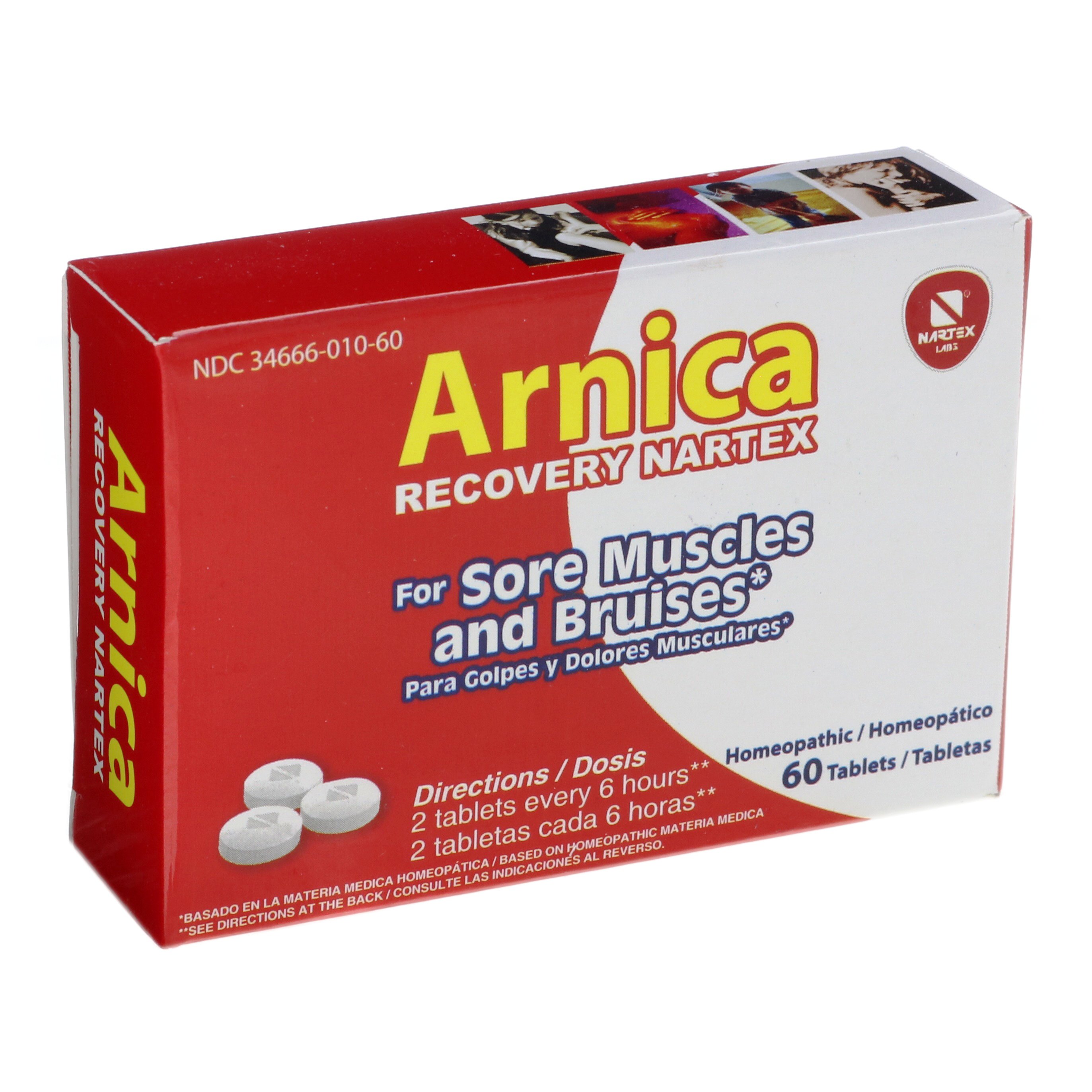 Nartex Arnica Recovery Tablets For Sore Muscles And Bruises, 60 CT Shop Herbs & homeopathy at