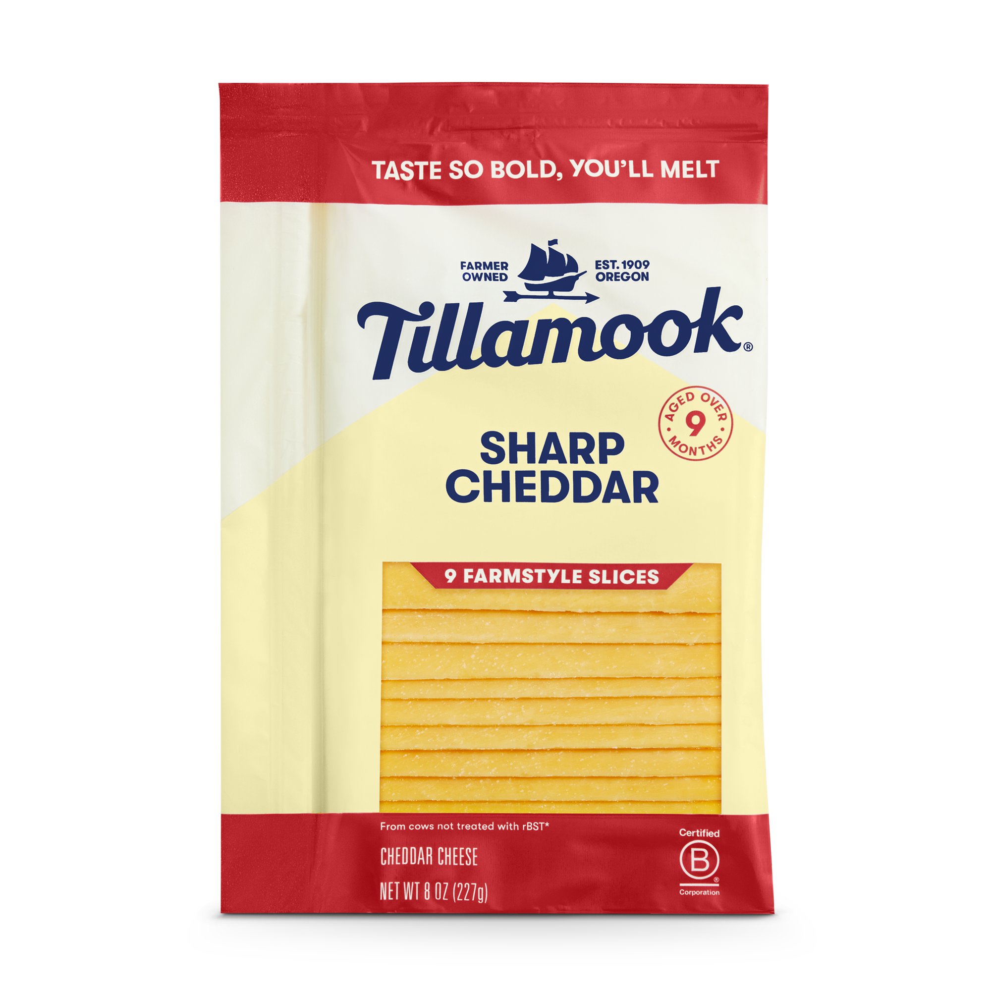 Tillamook Sharp Cheddar Sliced Cheese, Thick Cut Shop Cheese at HEB
