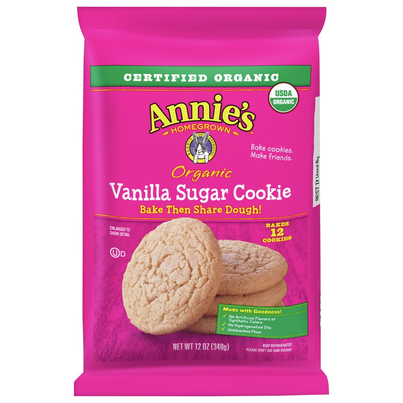 Annie's Organic Vanilla Sugar Cookie Bake & Share Dough - Shop Biscuit 