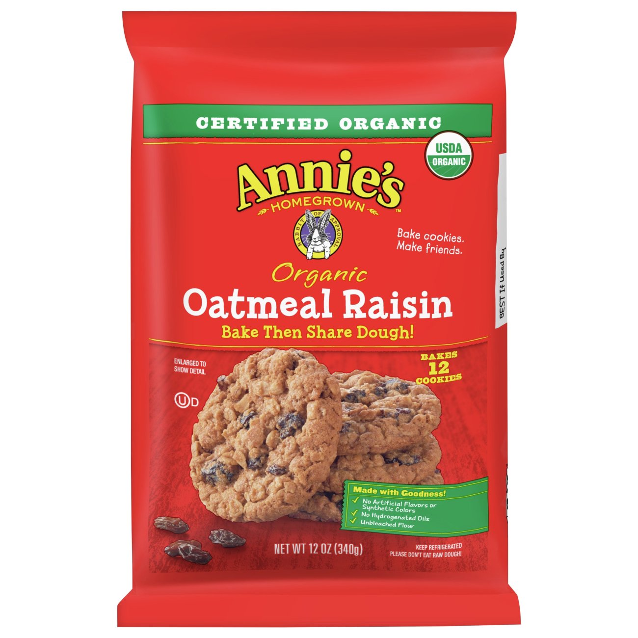 Annie's Organic Oatmeal Raisin Bake & Share Dough - Shop Biscuit ...