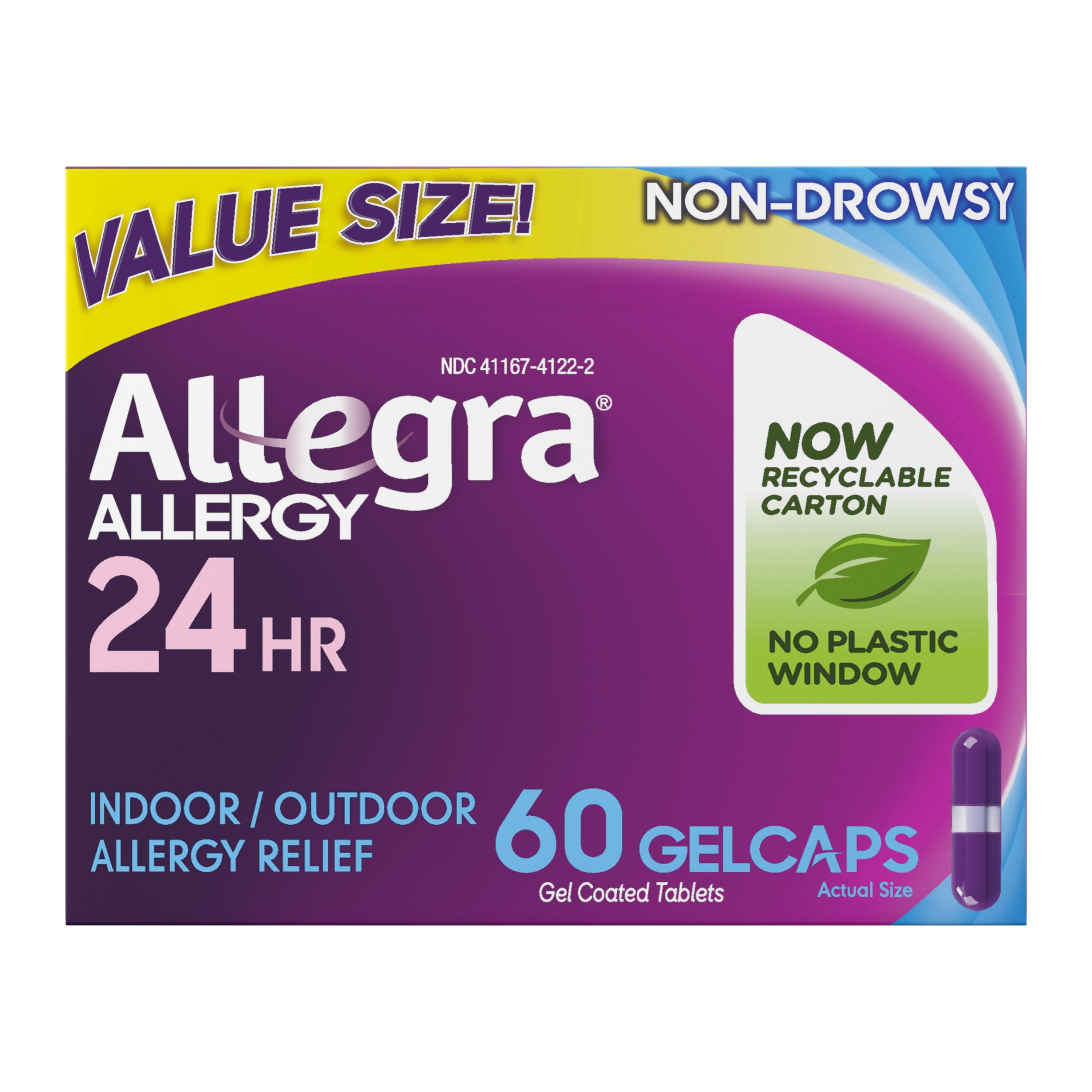 Allegra Adult 24 Hr Allergy Non-Drowsy Antihistamine Gelcaps, 60 ct