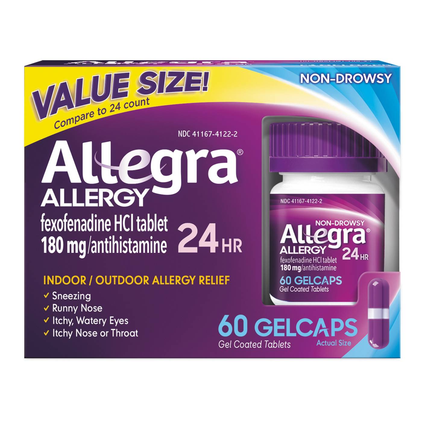 Allegra 24 Hour Non-Drowsy Antihistamine Gelcaps; image 1 of 7