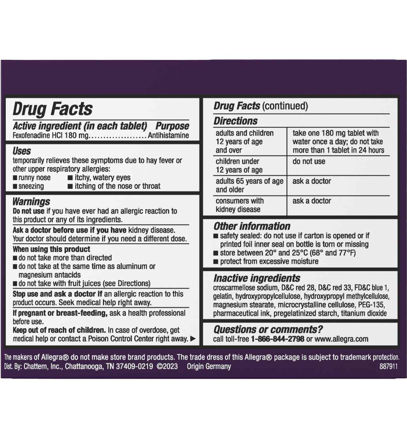 Allegra Adult 24 Hr Allergy Non-Drowsy Antihistamine Gelcaps; image 5 of 6