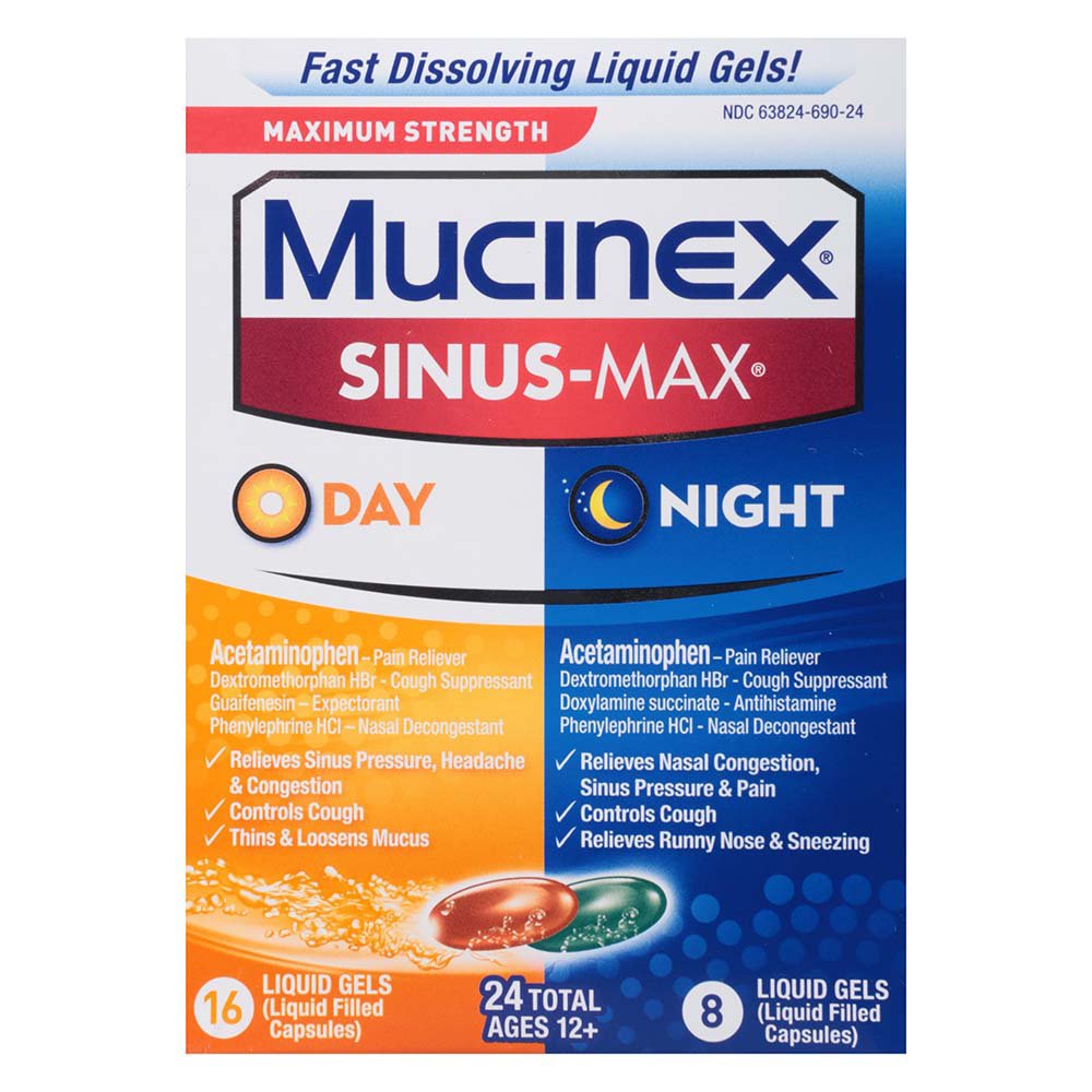Mucinex SinusMax Day & Night Liquid Gels Shop Sinus & allergy at HEB