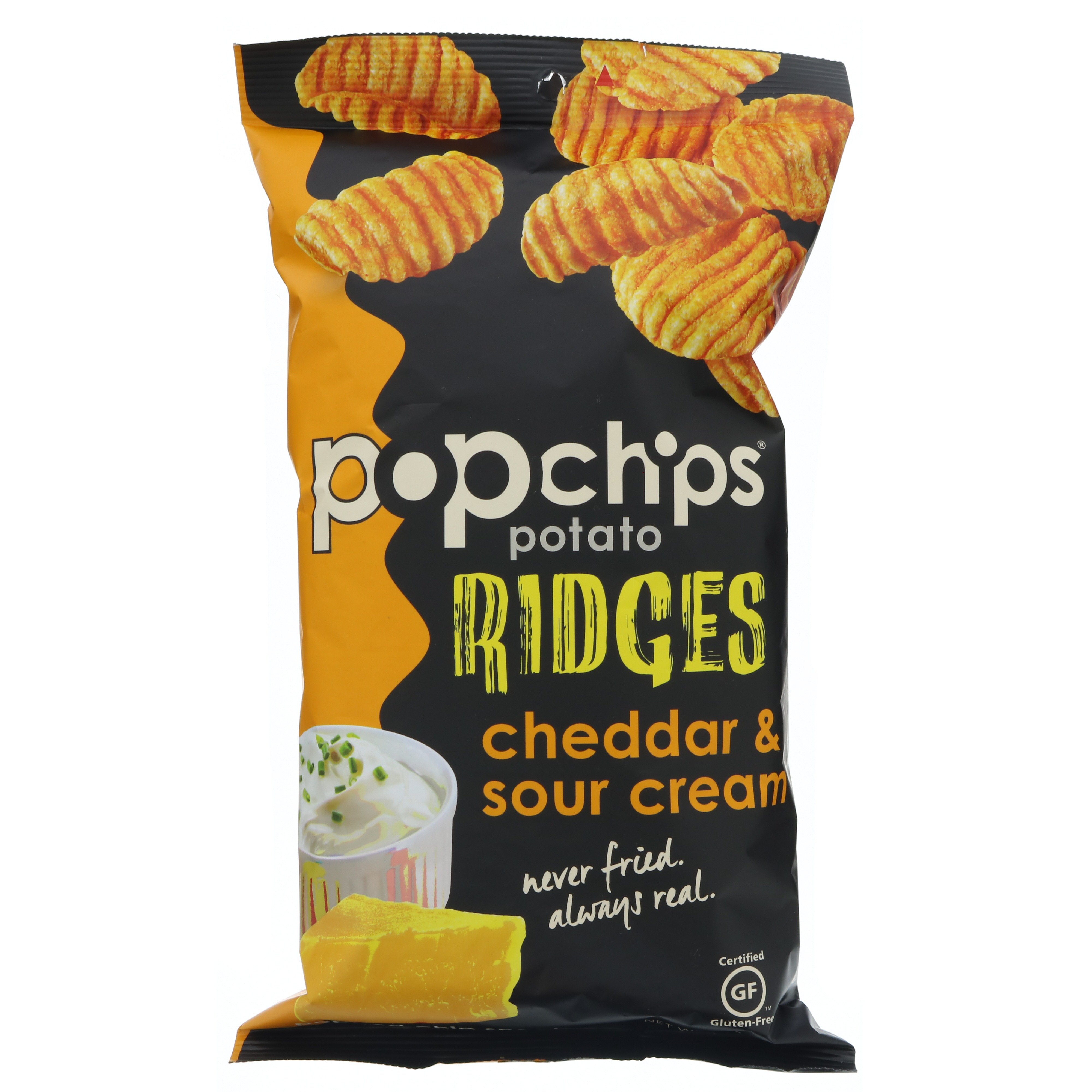 Popchips Cheddar & Sour Cream Potato Ridges - Shop Chips at H-E-B