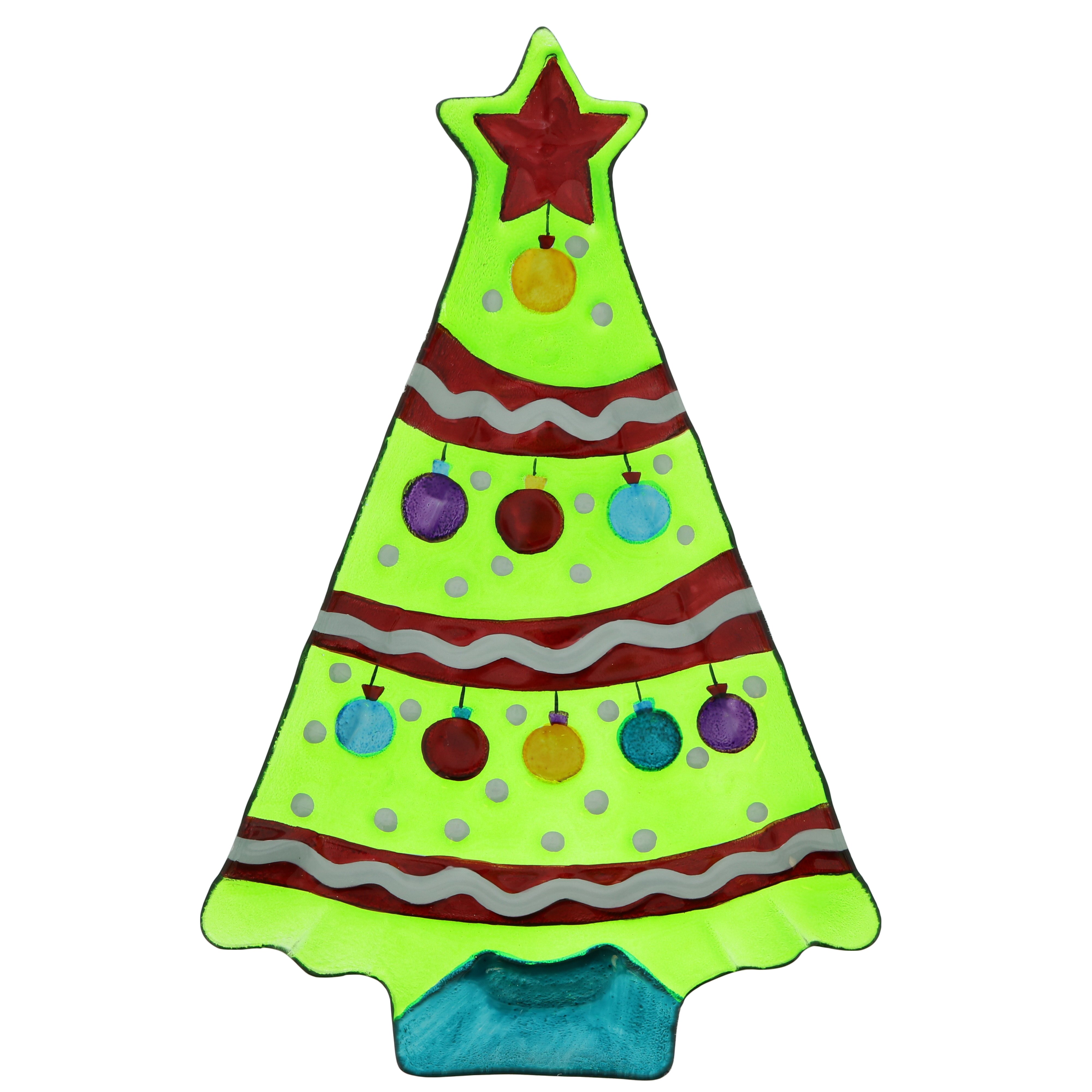 Holiday Market Glass Christmas Tree Plate Shop Plates at HEB