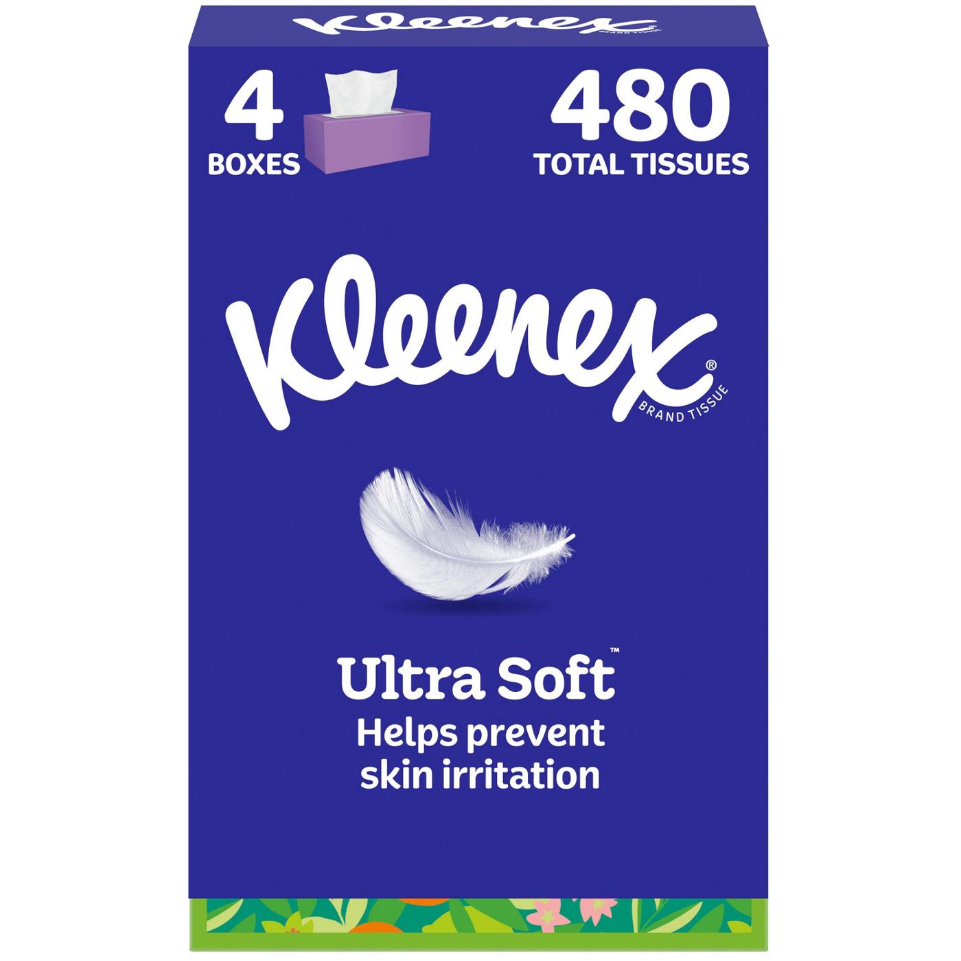 Kleenex Ultra Soft Facial Tissues Flat Boxes 3 Ply, 4 pk; image 1 of 6