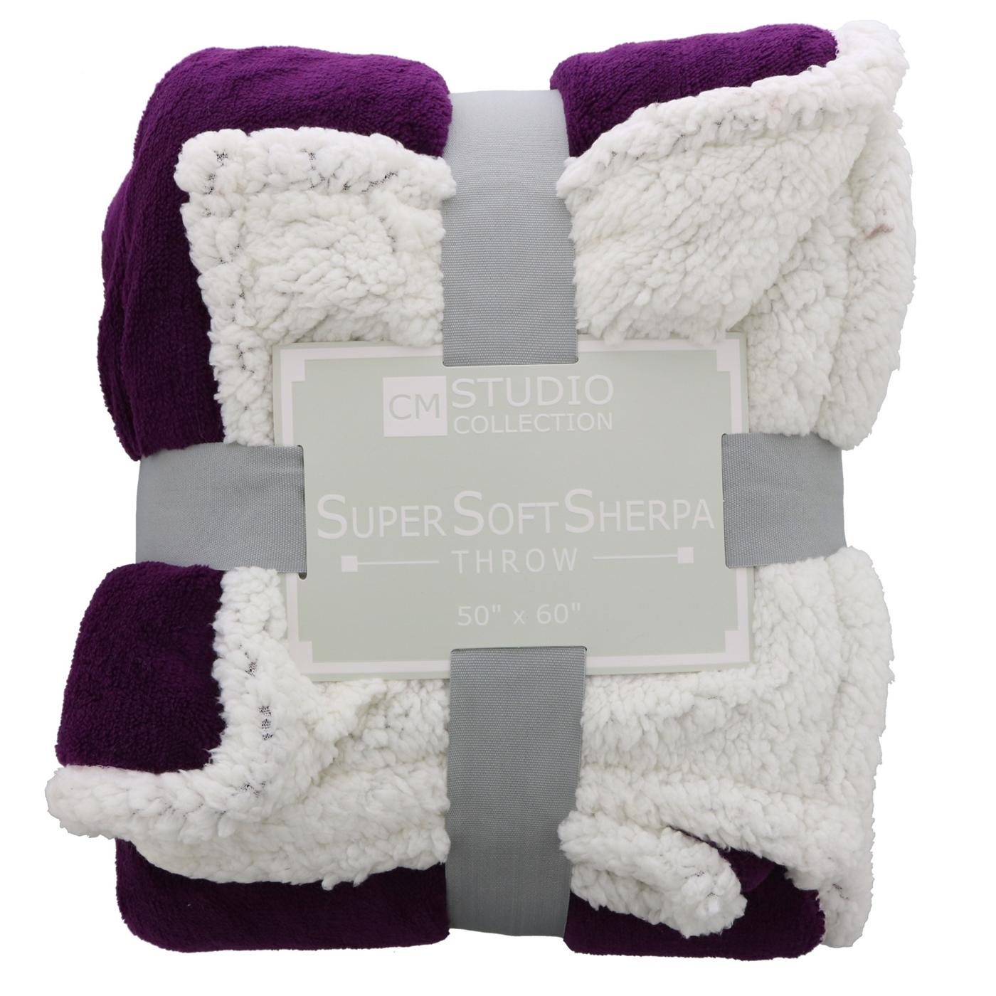 Crest Mills Studio Collection Super Soft Sherpa Throw, Assorted Colors; image 6 of 6