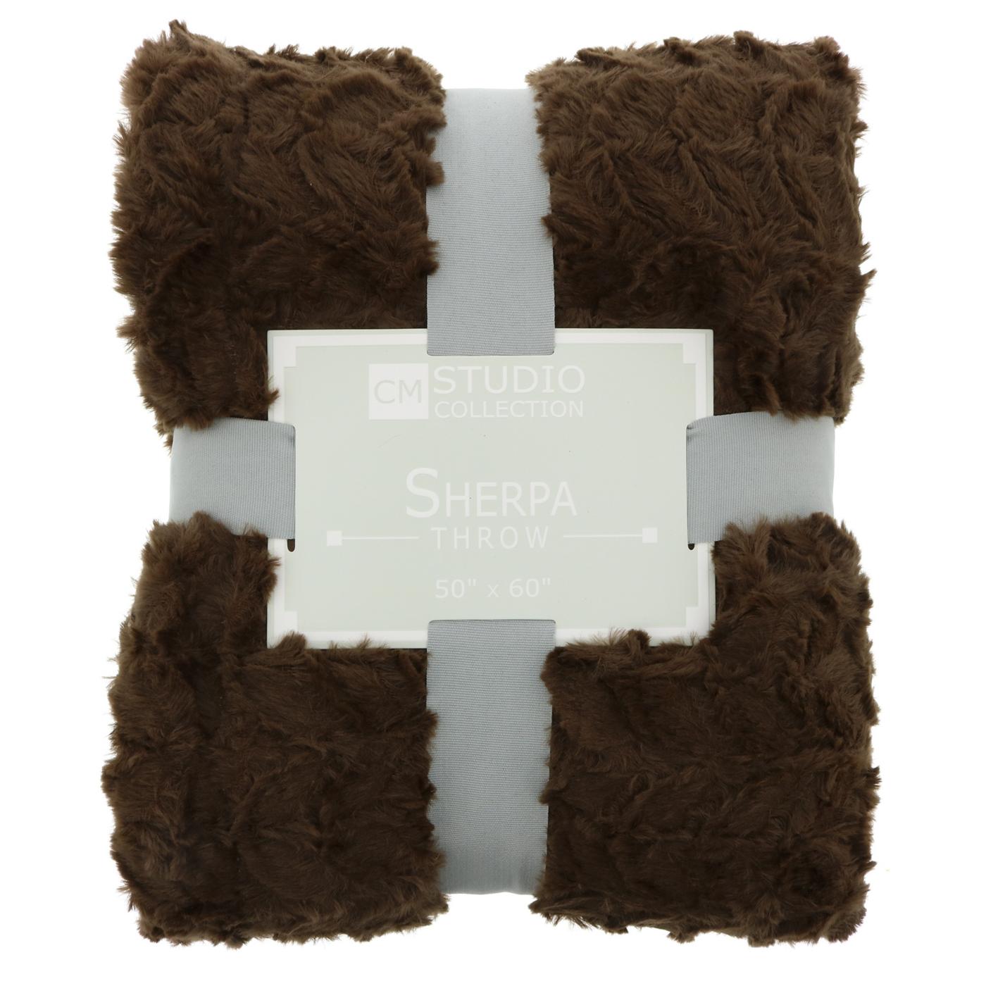 Crest Mills Studio Collection Chevron Textured Fur Sherpa Throw, Assorted Colors; image 1 of 6