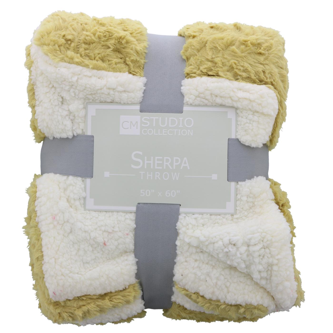 Crest Mills Studio Collection Chevron Textured Fur Sherpa Throw, Assorted Colors; image 2 of 6