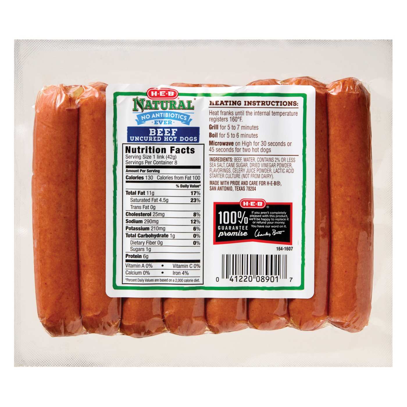 H-E-B Natural Uncured Beef Hot Dogs; image 2 of 2