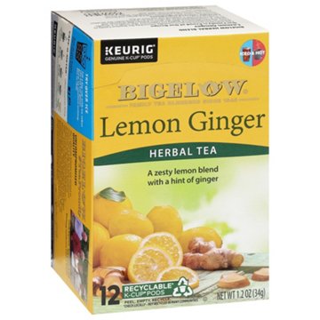 Bigelow Lemon Ginger Herbal Tea Single Serve K Cups