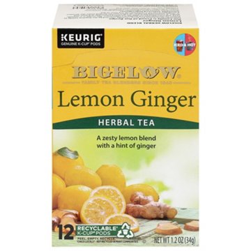 Bigelow Lemon Ginger Herbal Tea Single Serve K Cups