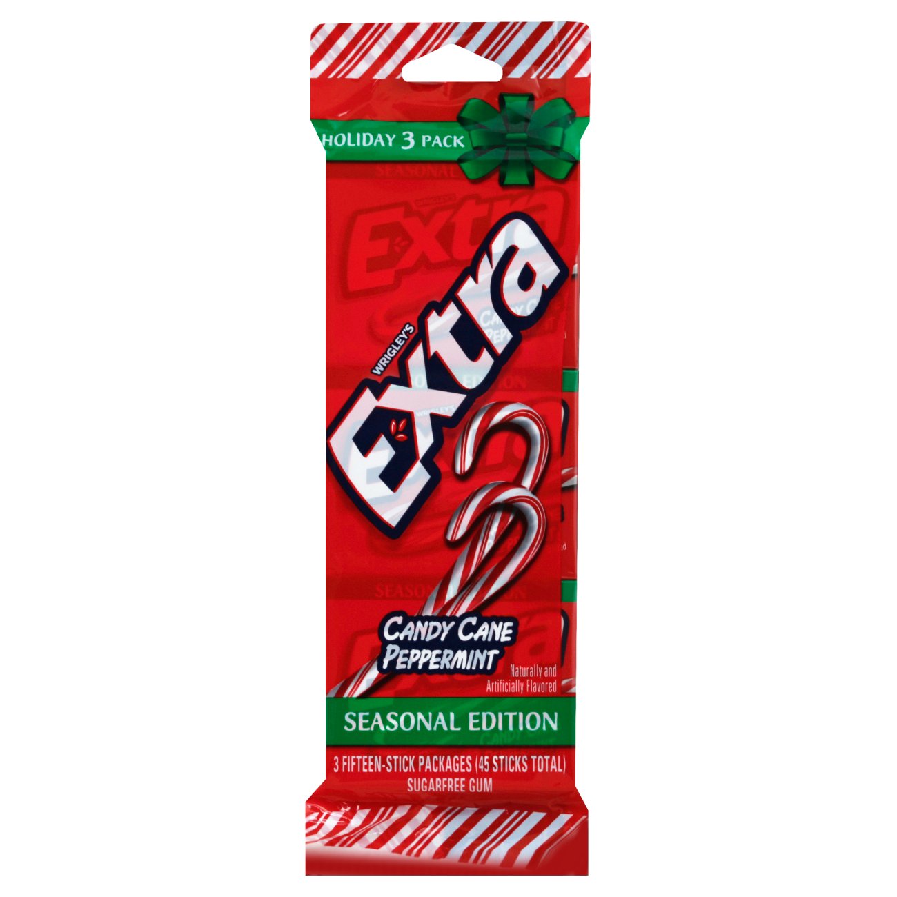 Extra Seasonal Edition Candy Cane Peppermint Sugarfree Gum - Shop Extra ...