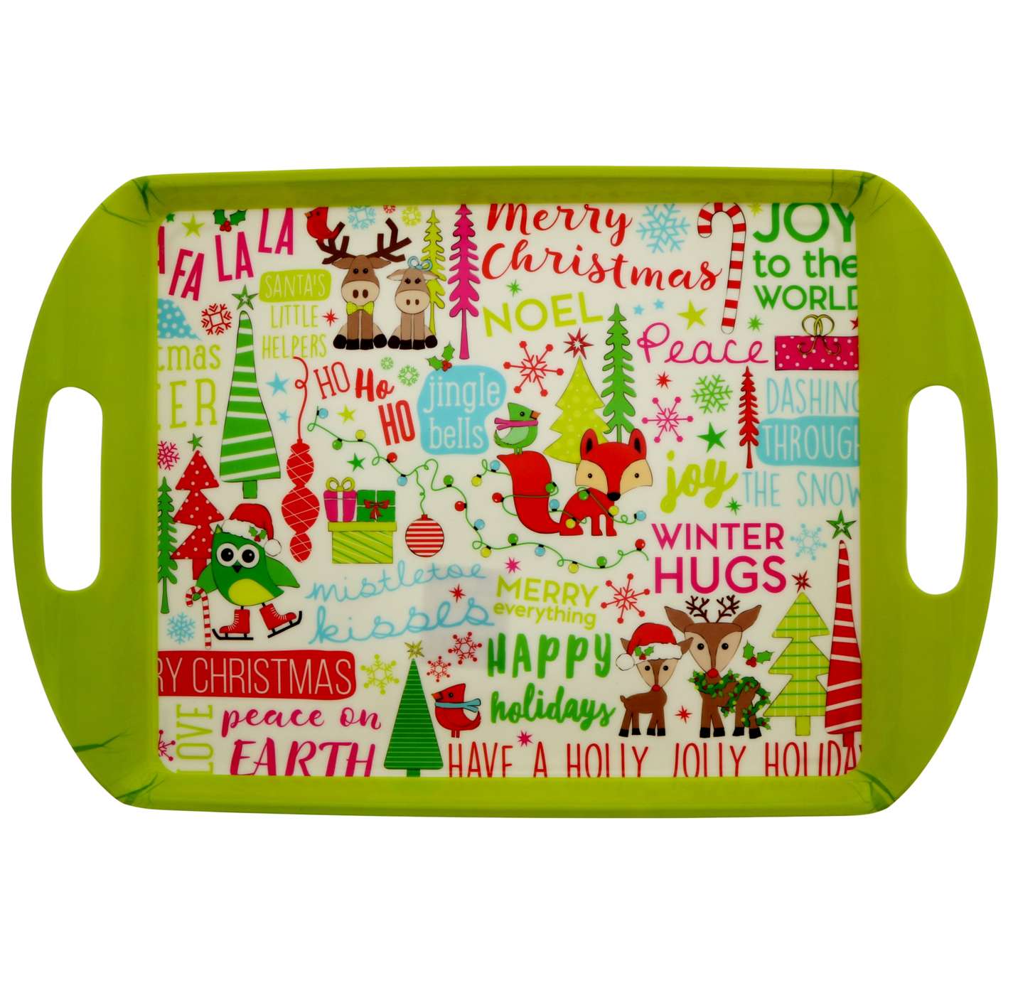 Holiday Market Rectangular Serving Tray with Handles, Designs May Vary; image 1 of 2