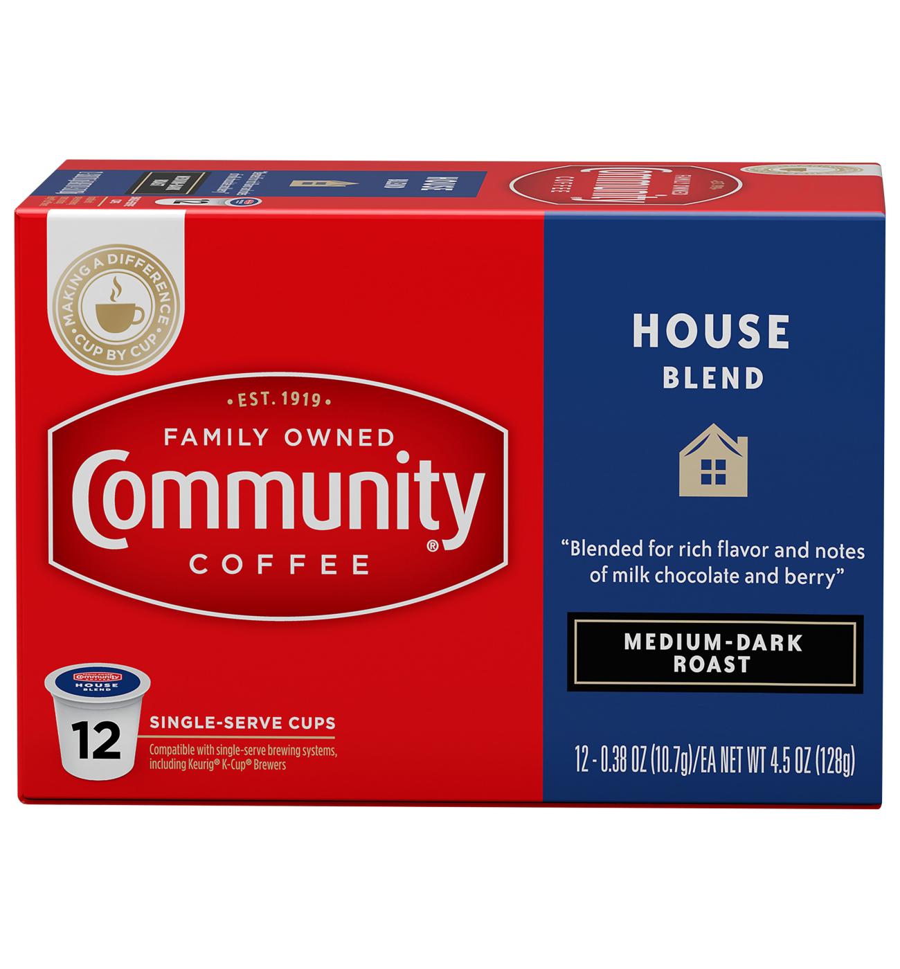 Community Coffee House Blend Medium Dark Roast Single Serve Coffee K Cups; image 2 of 2