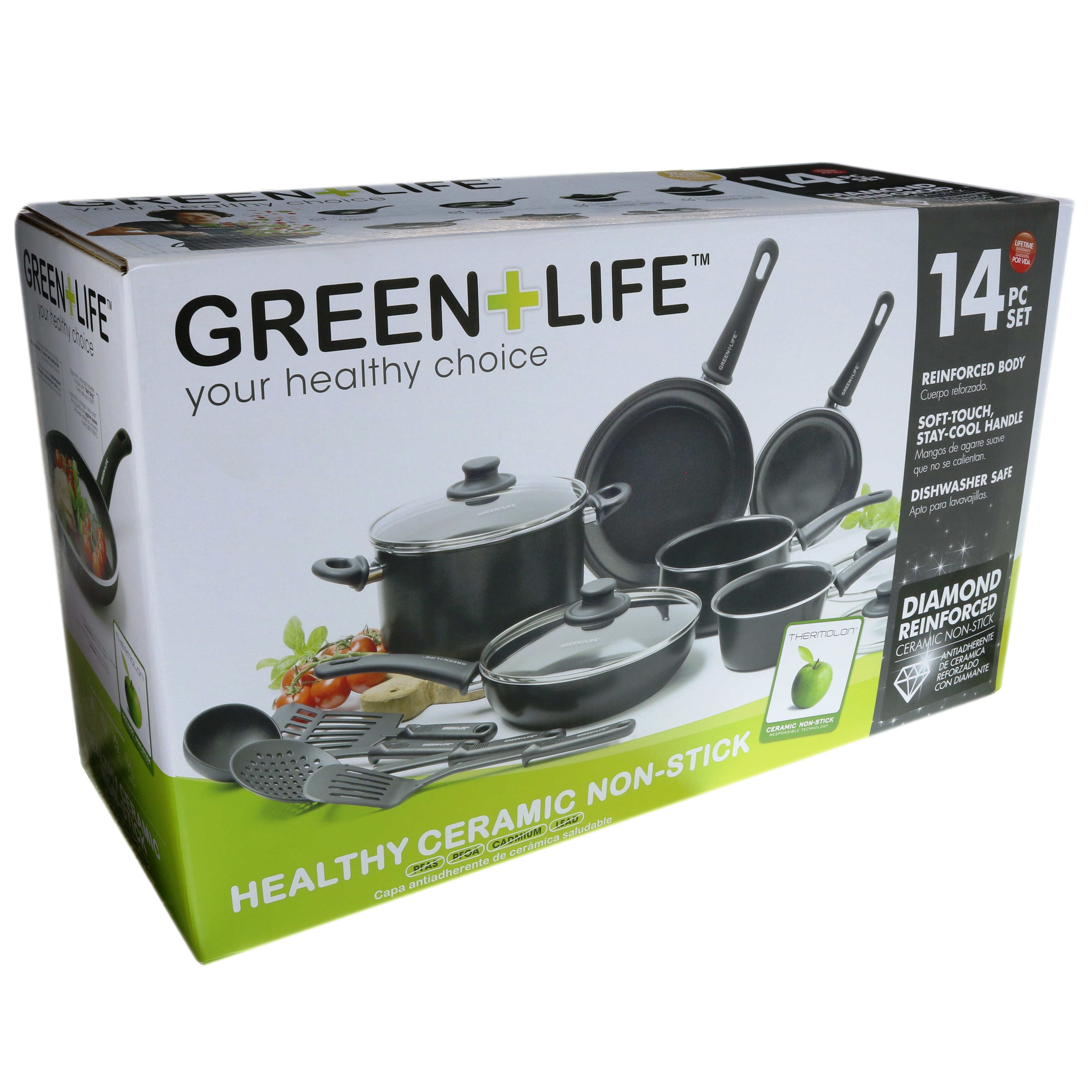 GreenLife Black Diamond Ceramic NonStick Cookware Set Shop Cookware