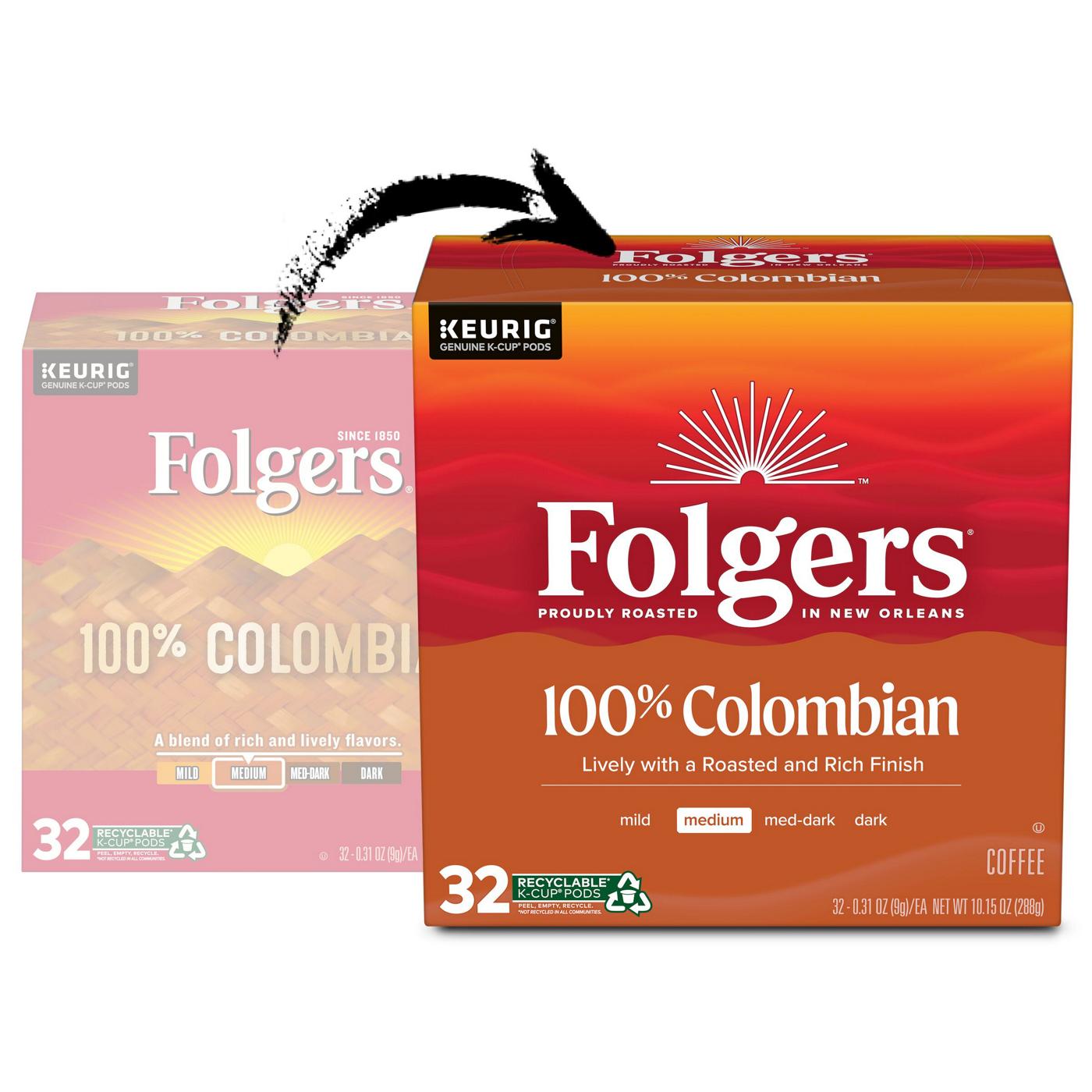 Folgers 100% Colombian Medium Roast Single Serve Coffee K Cups; image 6 of 8