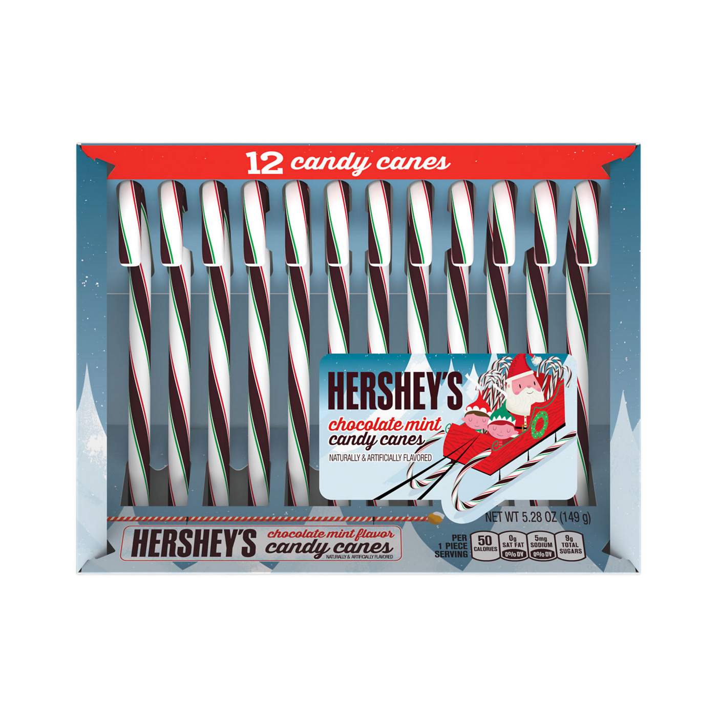 Hershey's Chocolate Mint Christmas Candy Canes; image 1 of 7