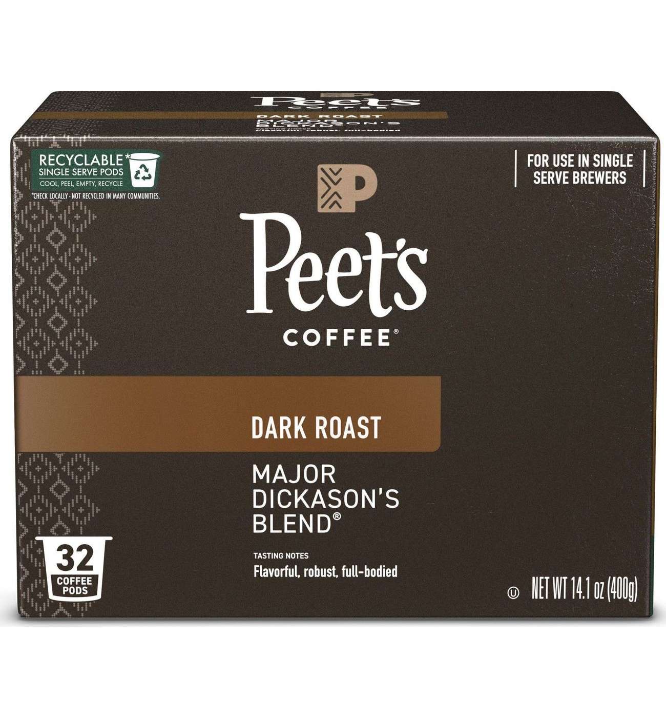 Peet's Coffee Major Dickason's Blend Dark Roast Single Serve Coffee Pods; image 1 of 2