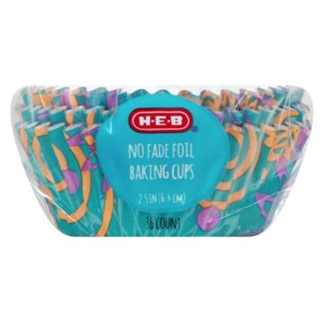 H-E-B No Fade Foil Baking Cups, 36 ct