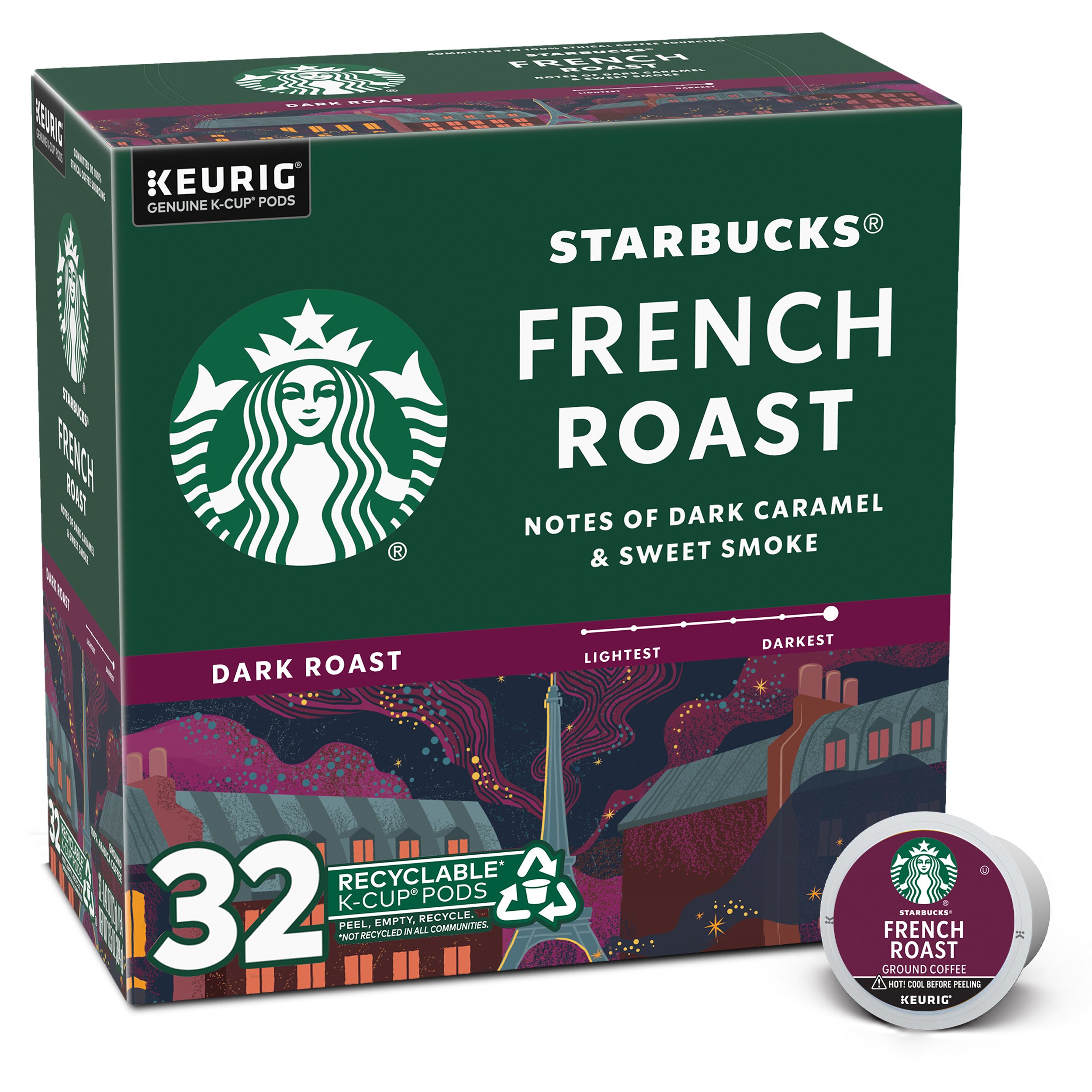 Starbucks French Roast Dark Roast Single Serve Coffee K Cups