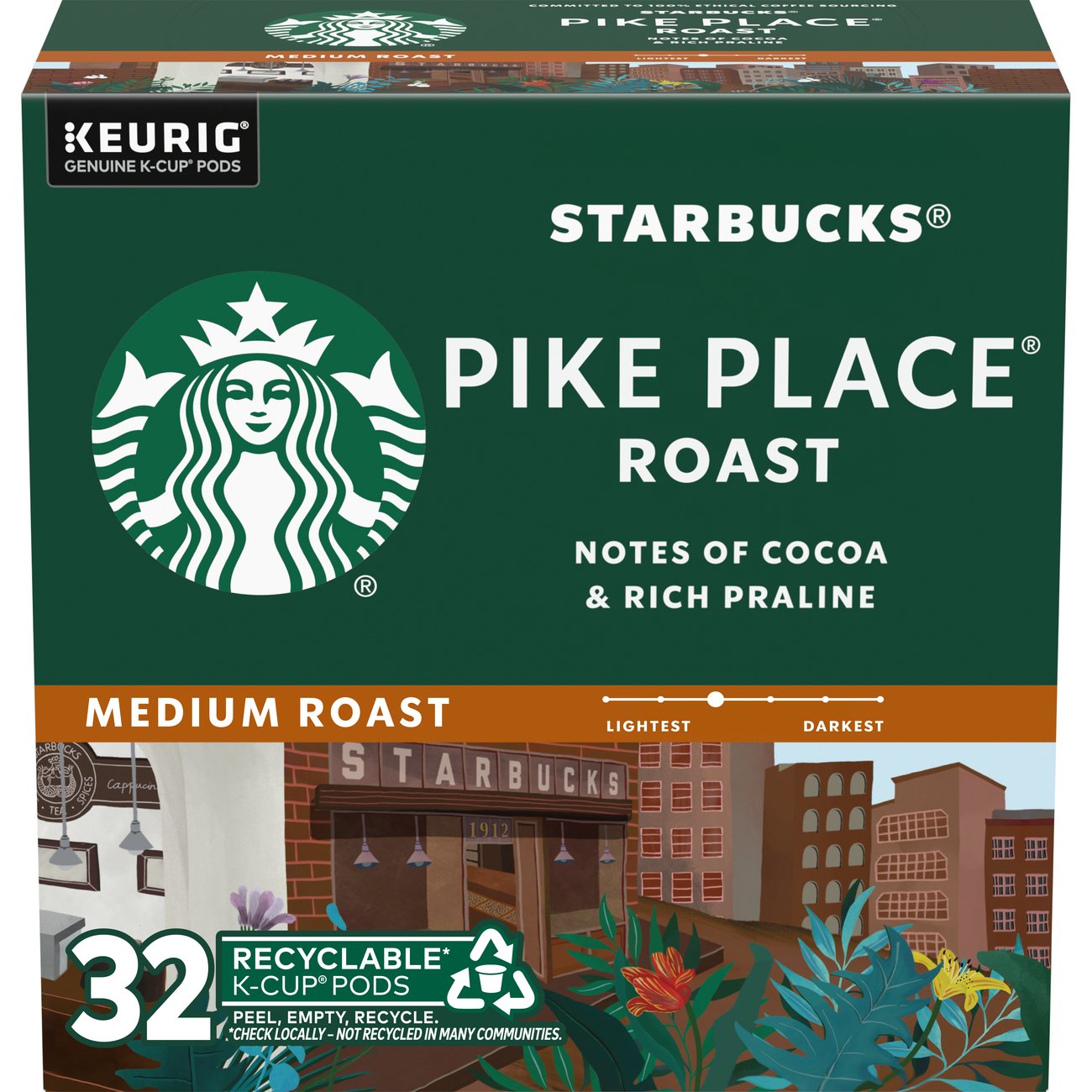 Starbucks Pike Place Medium Roast Single Serve Coffee K Cups