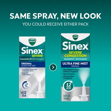 Vicks Sinex SEVERE Nasal Spray, Original Ultra Fine Mist, Decongestant Medicine