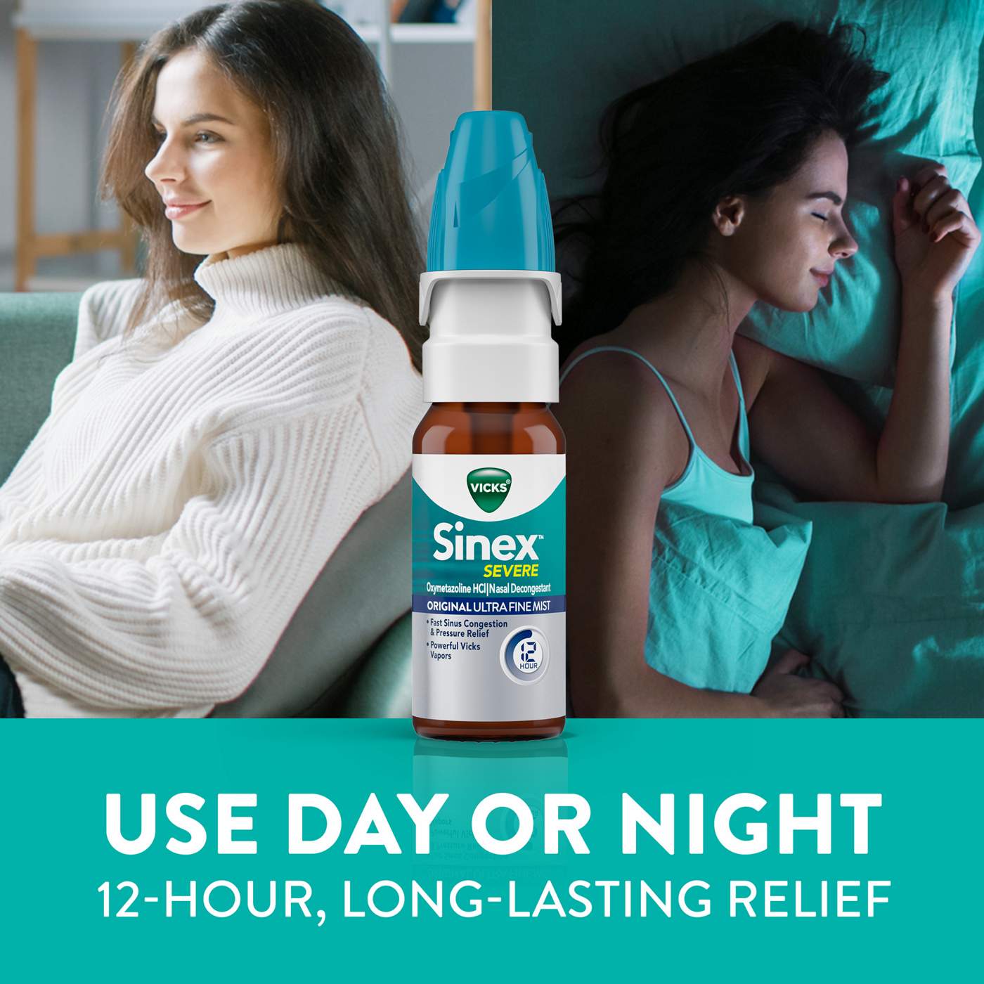 Vicks Sinex SEVERE Nasal Spray, Original Ultra Fine Mist, Decongestant Medicine; image 4 of 10