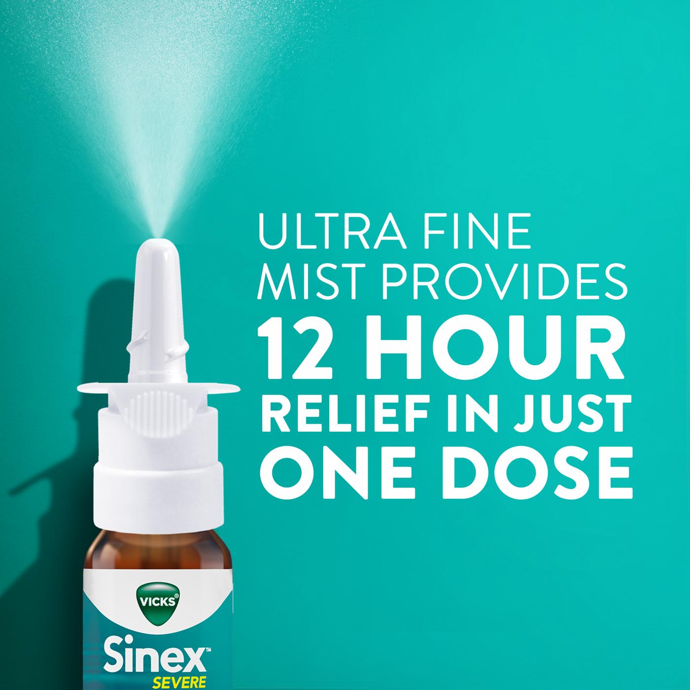 Vicks Sinex SEVERE Nasal Spray, Original Ultra Fine Mist, Decongestant Medicine; image 5 of 10