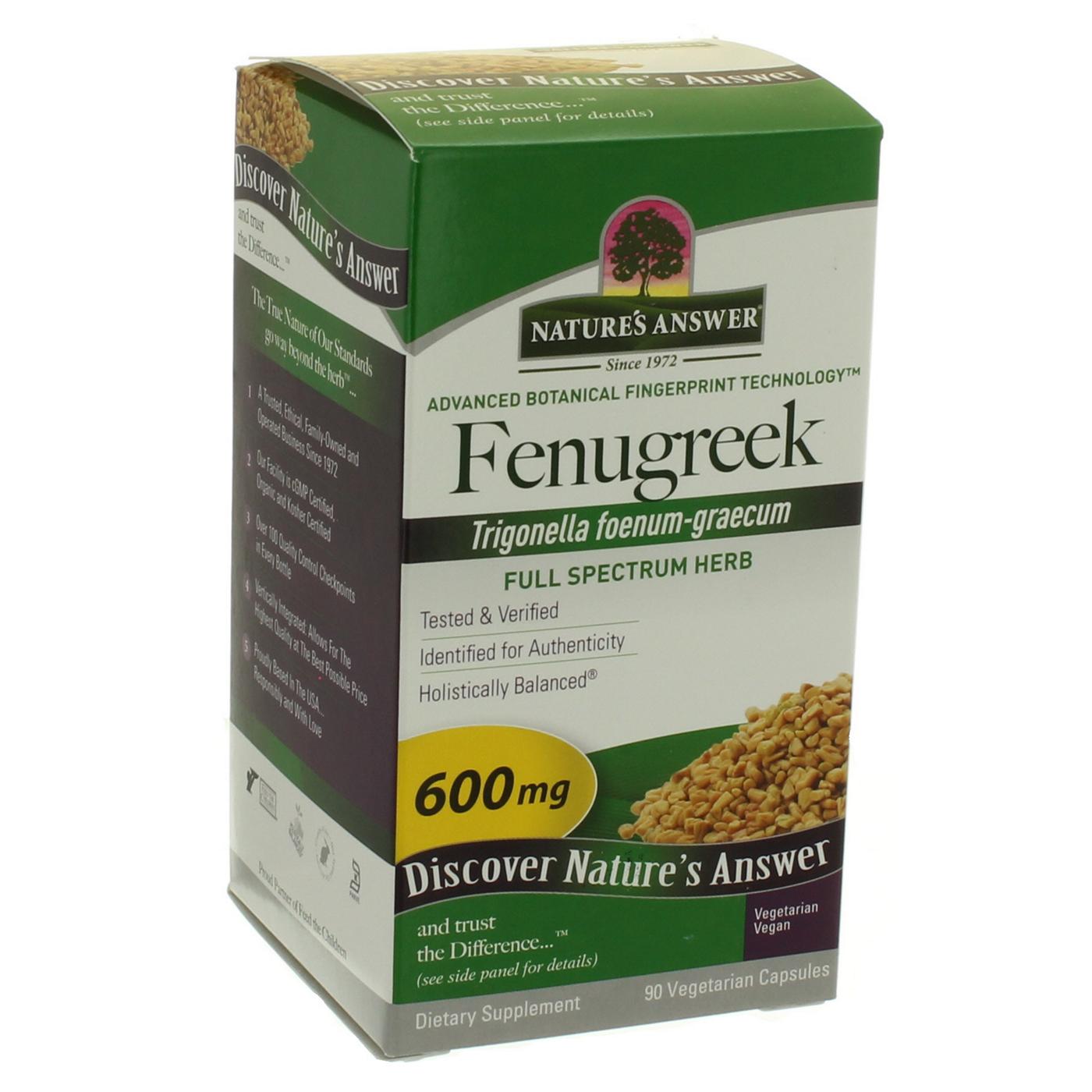 Nature's Answer Fenugreek Dietary Supplement 600 MG; image 1 of 2
