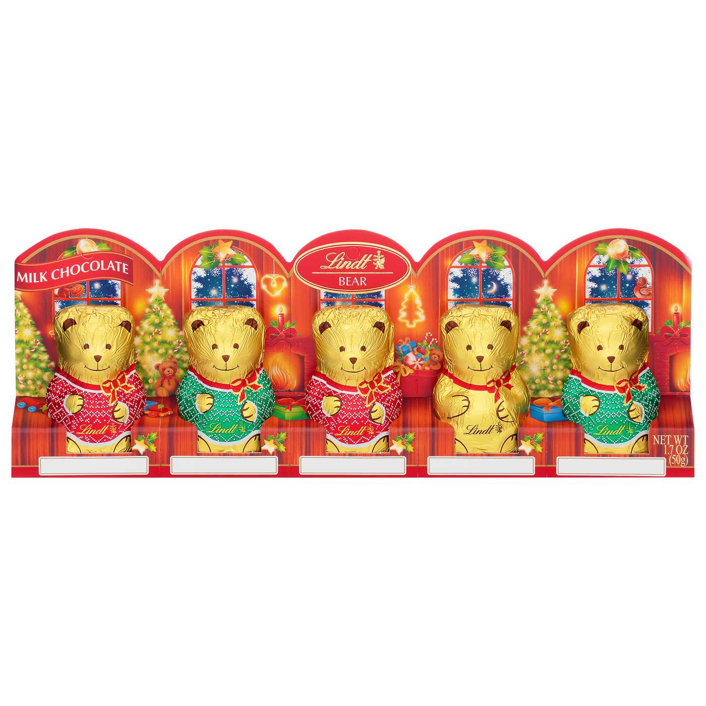 Lindt Milk Chocolate Bears Christmas Candy, 5 pc; image 1 of 2